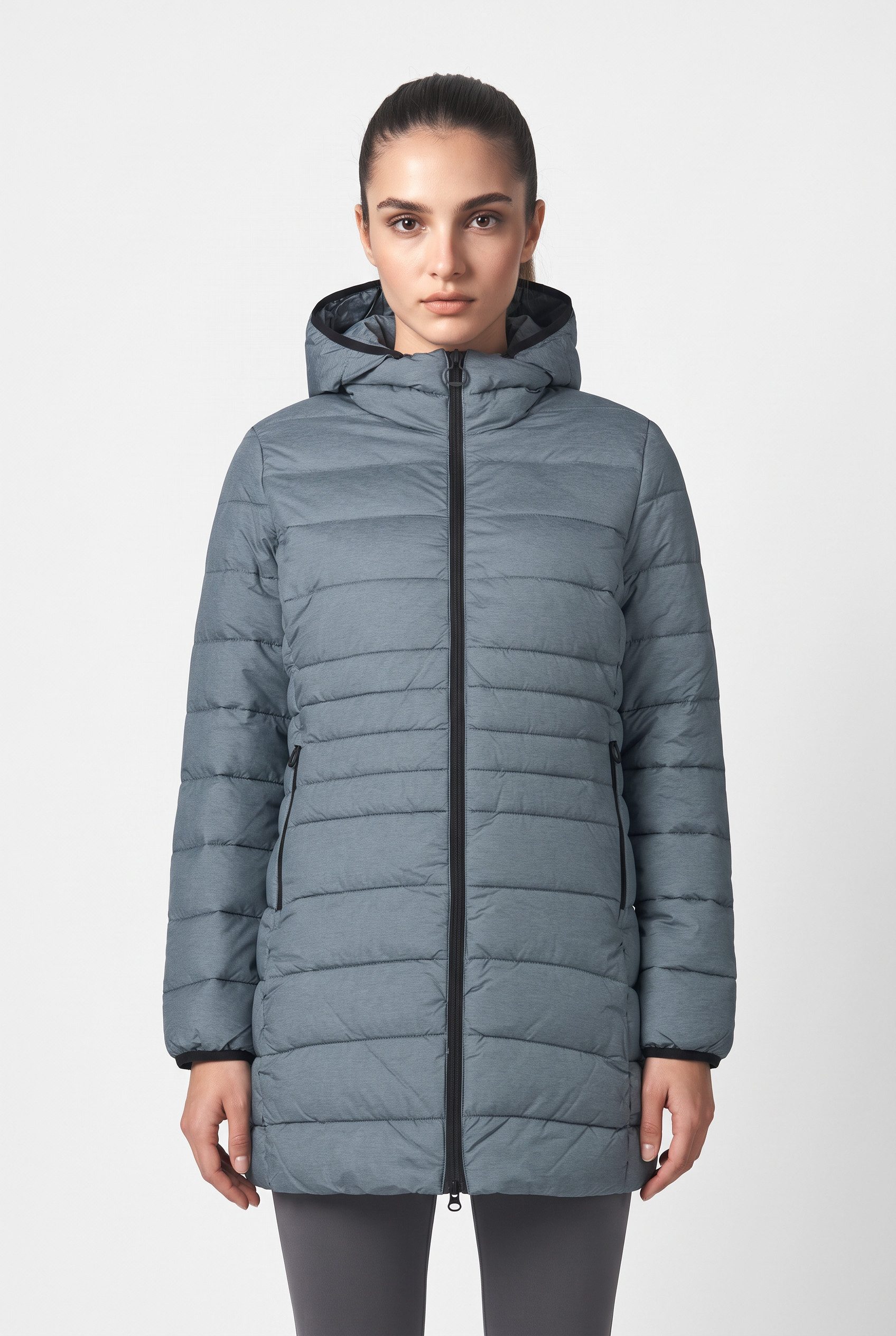 CMP Steppmantel WOMAN PARKA ZIP HOOD mit abnehmbarer Kapuze, sportlicher Stil, aus Nylon und Polyester