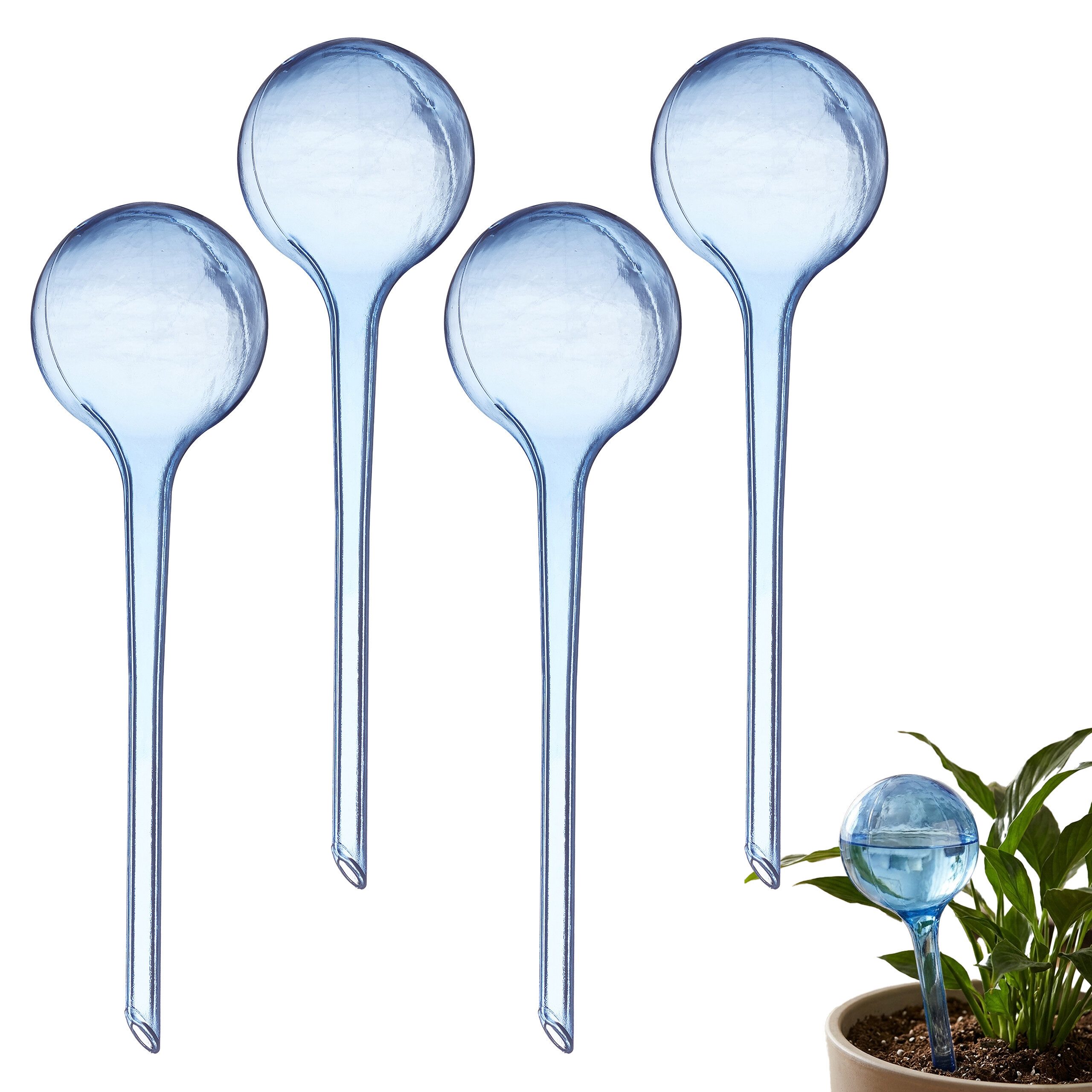 relaxdays Tropfer 8 x Bewässerungskugeln blau, (4-tlg)