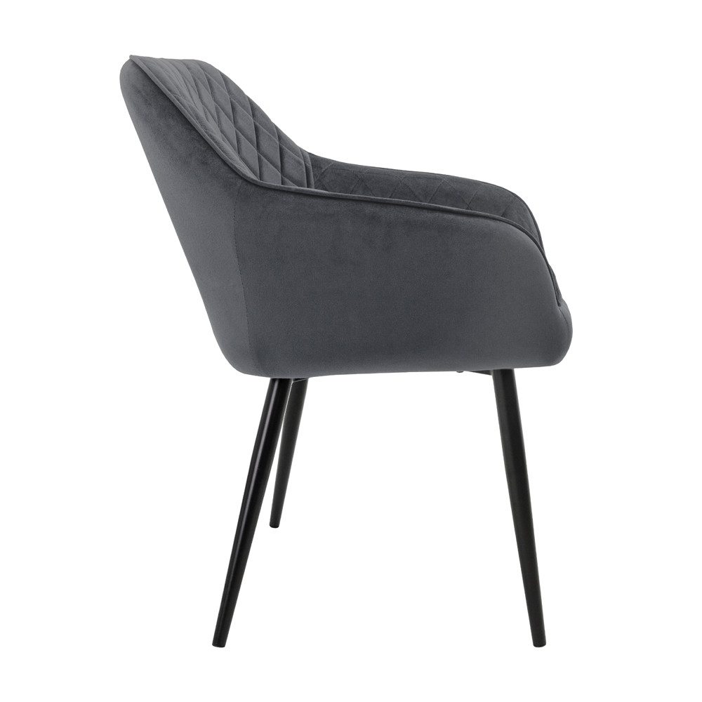 ML-DESIGN Polsterstuhl Esszimmerstühle mit Rücken- & Armlehne moderne Design Küchenstühle (2 St), Esstischstühle 2er Set Samt Bezug Anthrazit Wohnzimmerstuhl bis 120kg