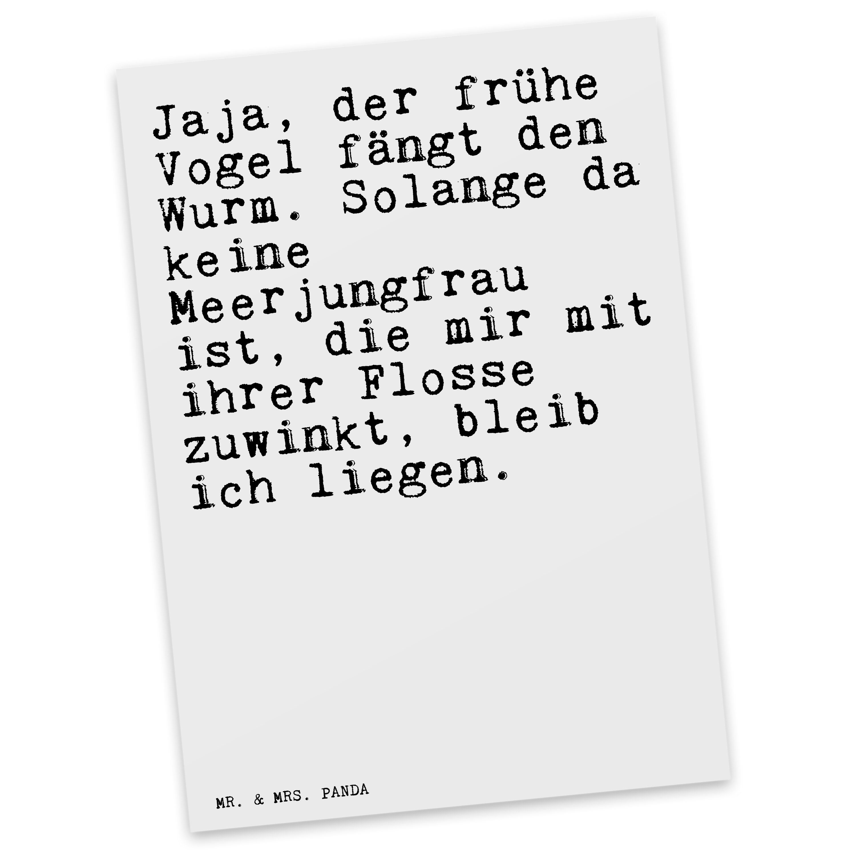 Mr. & Postkarte - der Geschenk, Spruch, - Jaja, Panda Vogel... frühe Weiß Mrs. Zit meerjungfrau
