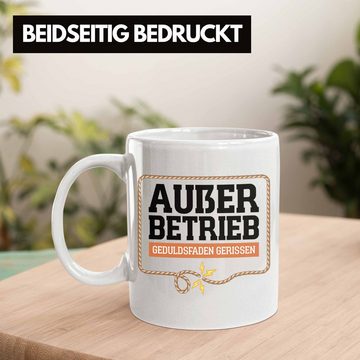 Trendation Tasse Trendation - Lustige Tasse Büro Arbeit Kollegin Kollege Außer Betrieb Geduldsfaden Gerissen Geschenk Chef Chefin