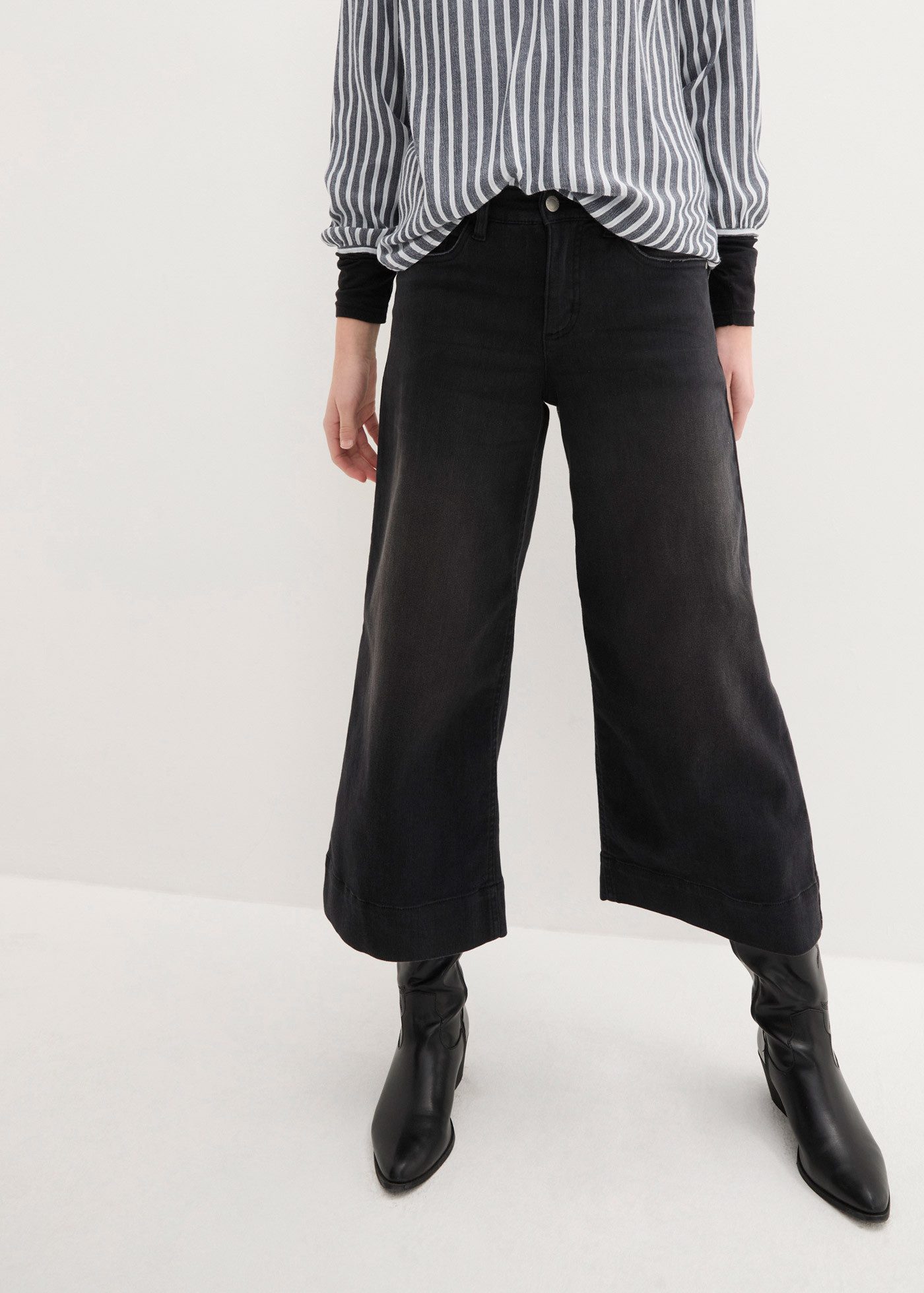 bonprix Weite Jeans (1-tlg) Loose Fit Passform, 7/8 Länge, mit Elasthan-Ant günstig online kaufen