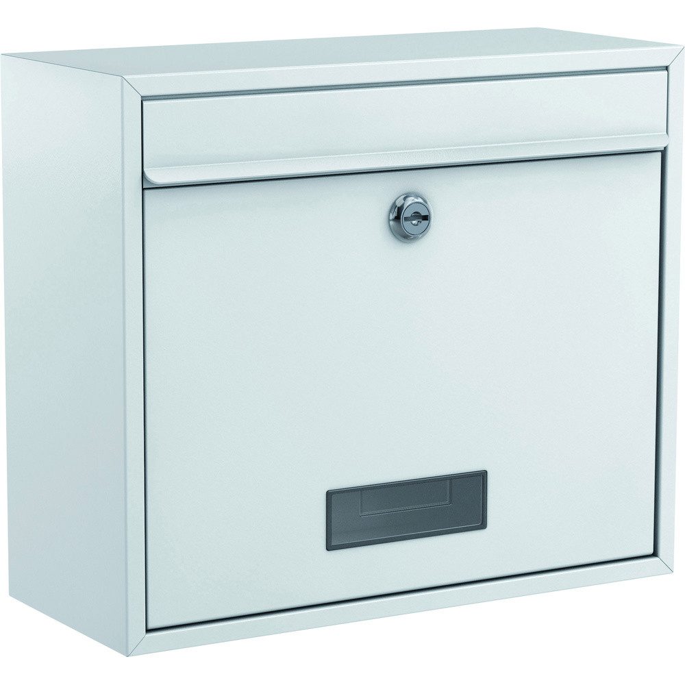 BASI Briefkasten Basi 2170-0662 BK 900 Briefkasten Stahl Weiß Schlüsselschloss