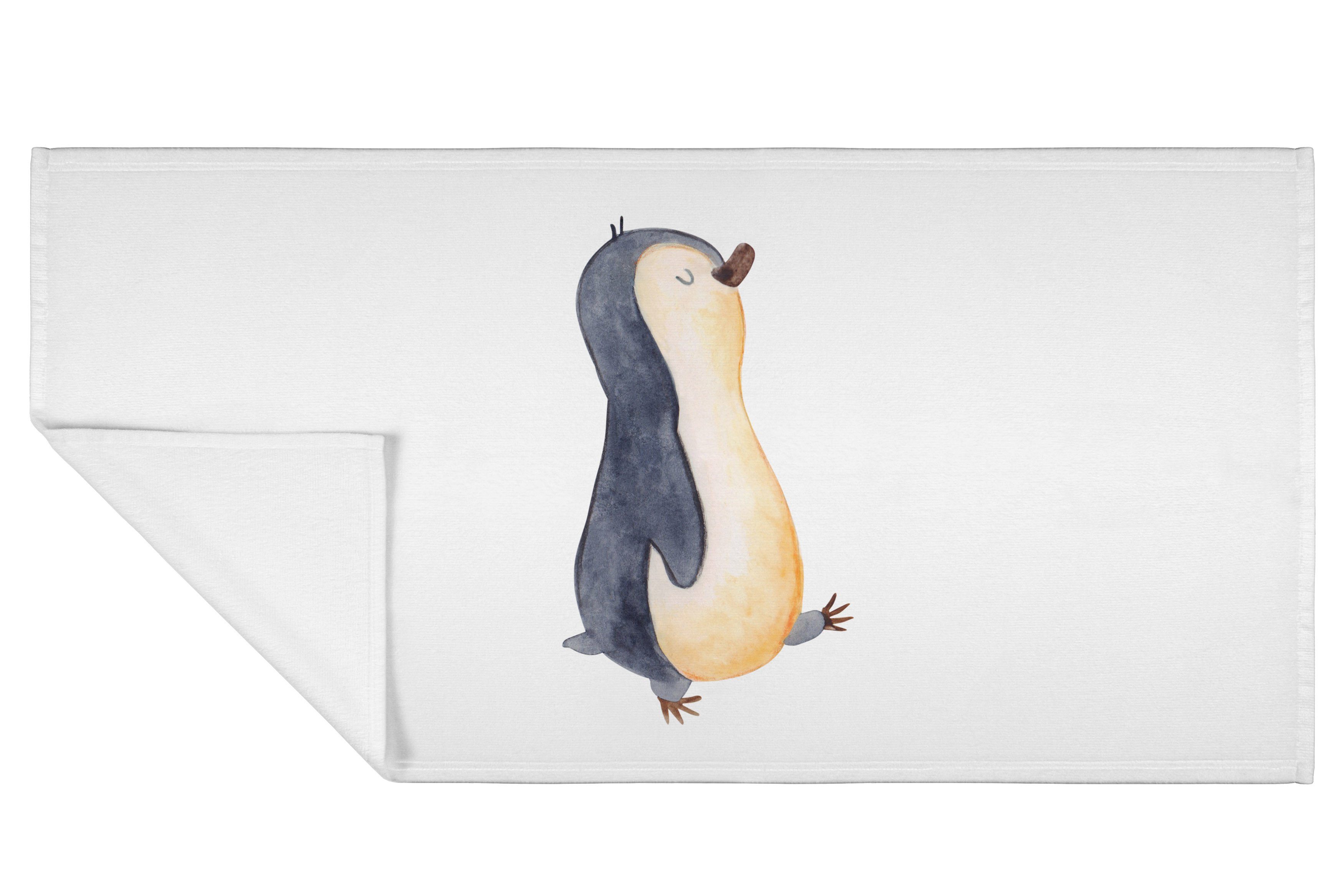 groß, Badezimmer, & Mrs. s, marschierend Panda Geschenk, Handtuch - Weiß - (1-St) Handtuch, Pinguin Mr.