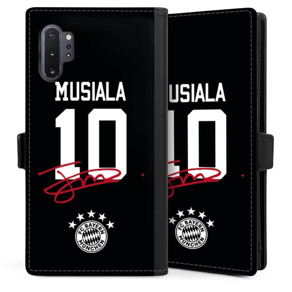 DeinDesign Handyhülle FC Bayern München Jamal Musiala FCB Musiala 10, Samsung Galaxy Note 10 Plus Hülle Handy Flip Case Wallet Cover