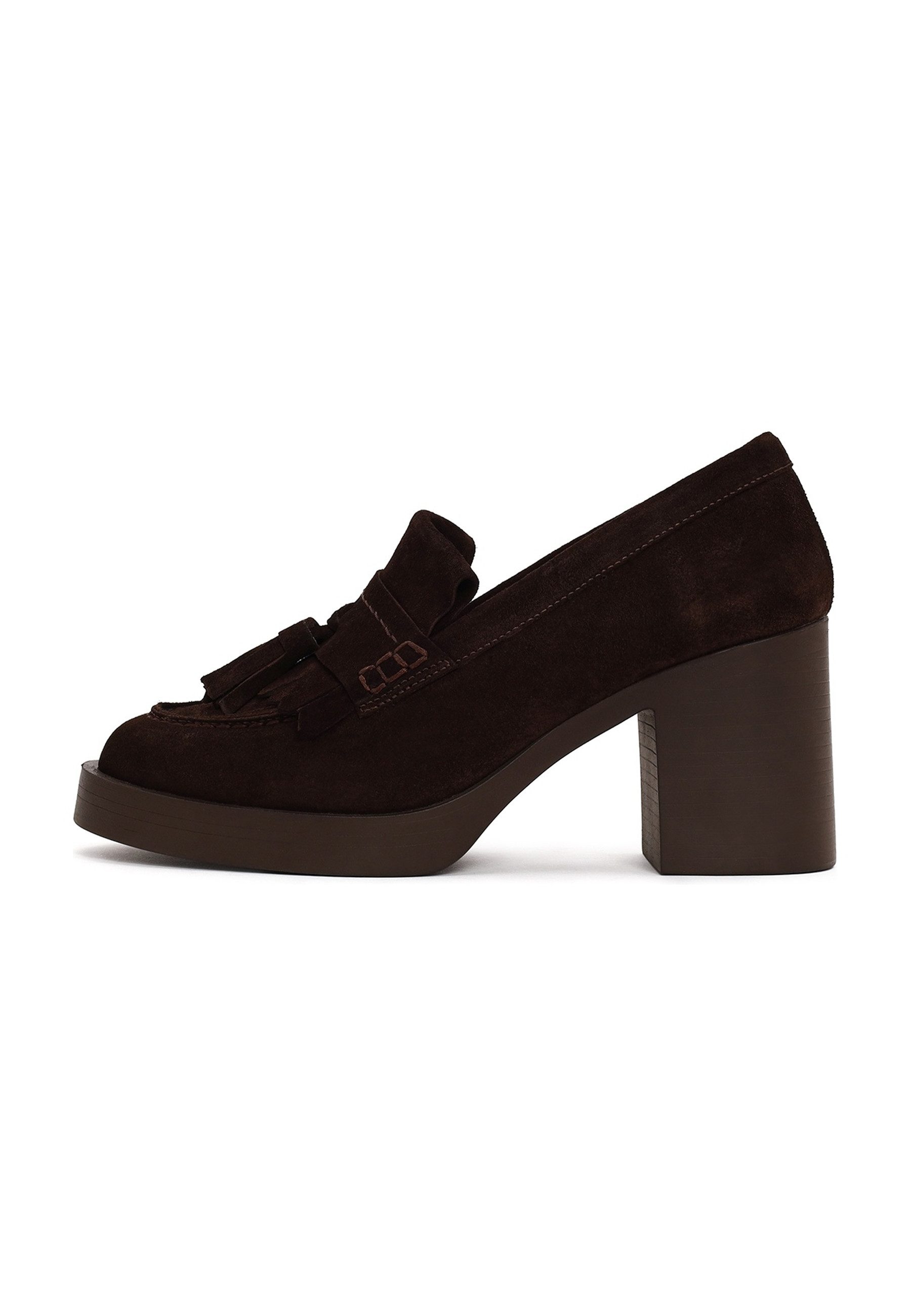 Derimod Leder Blockabsatz Plateau-Loafer Loafer