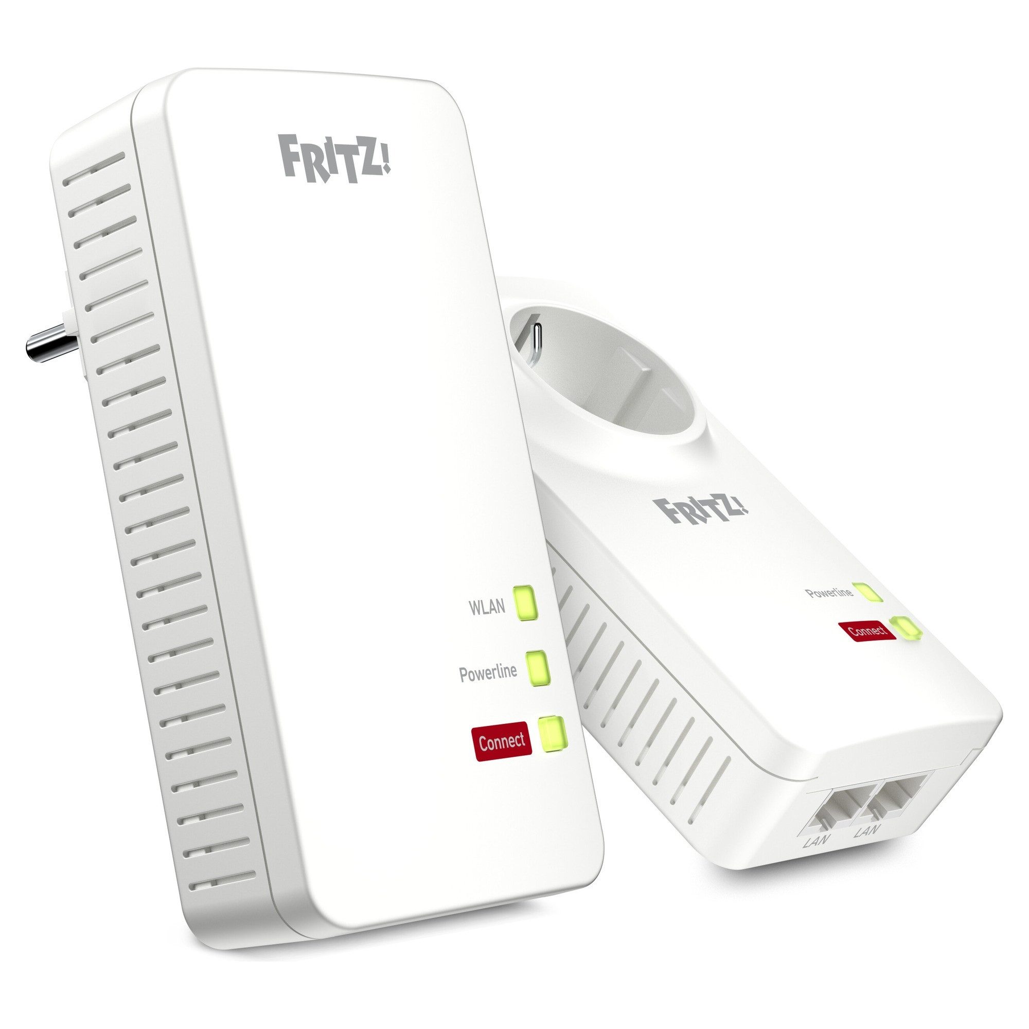 Fritz! FRITZ!Powerline 1260 WLAN Set Reichweitenverstärker, 2er-Set, Powerline bis 1.200 MBit/s, Wi-Fi 5 Mesh bis 1.266 MBit/s – Bild 3 von 5