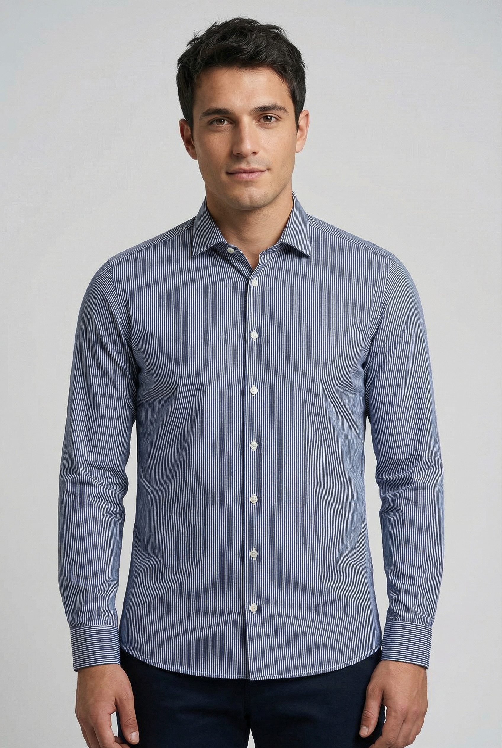 DESOTO Langarmhemd Casual Kent 1/1 Jerseyhemd, Kentkragen, Slim Fit