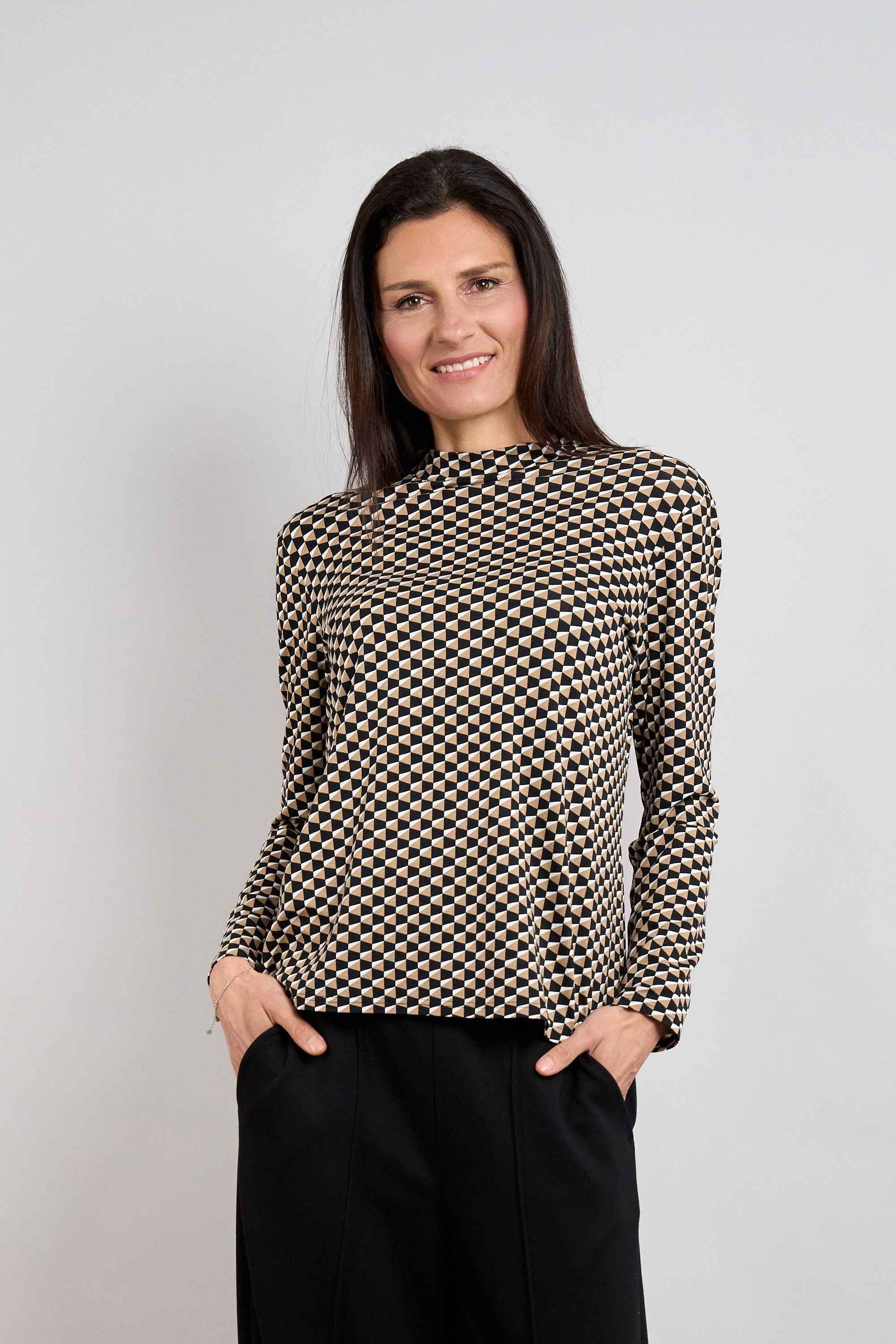 Seidel Moden Langarmshirt Langarmshirt mit Minimalprint - MADE IN GERMANY