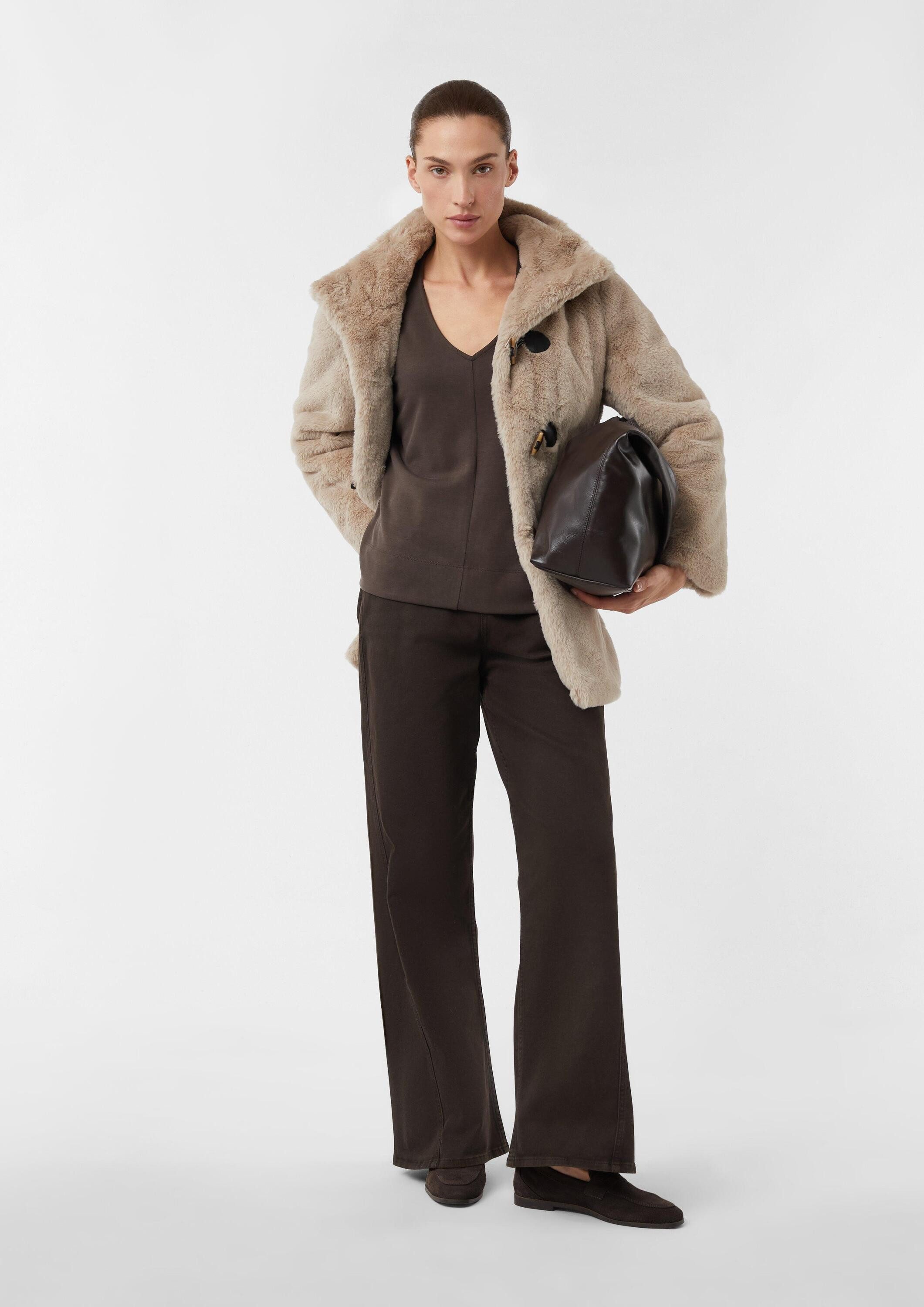 comma Sweatshirt Sweatshirt Weiches Sweatshirt mit Ziernaht