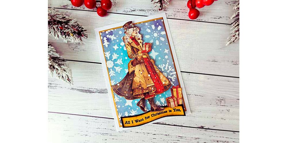 Stamperia Stempel Gear up for Christmas, L 18 x B 14 cm