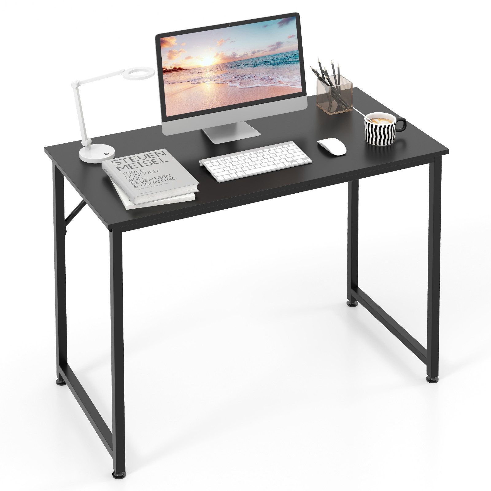 KOMFOTTEU Schreibtisch, Computertisch mit robustem Metallrahmen günstig online kaufen