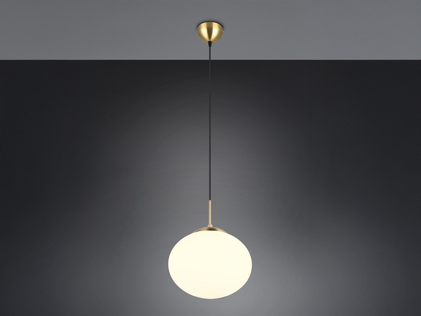 TRIO Leuchten LED Pendelleuchte, Dimmfunktion, LED wechselbar, Warmweiß, klein-e Glas-kugel Lampe über-n Esstisch & Couchtisch hängend Ø 30cm