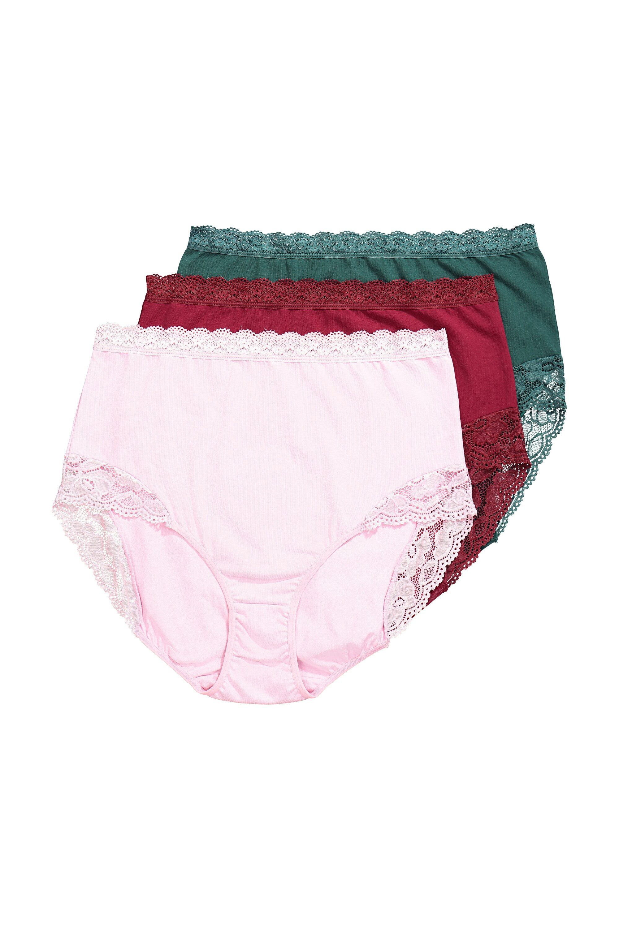 Ulla Popken Maxislip Maxislips 3er-Pack High Waist Spitze OEKO-TEX