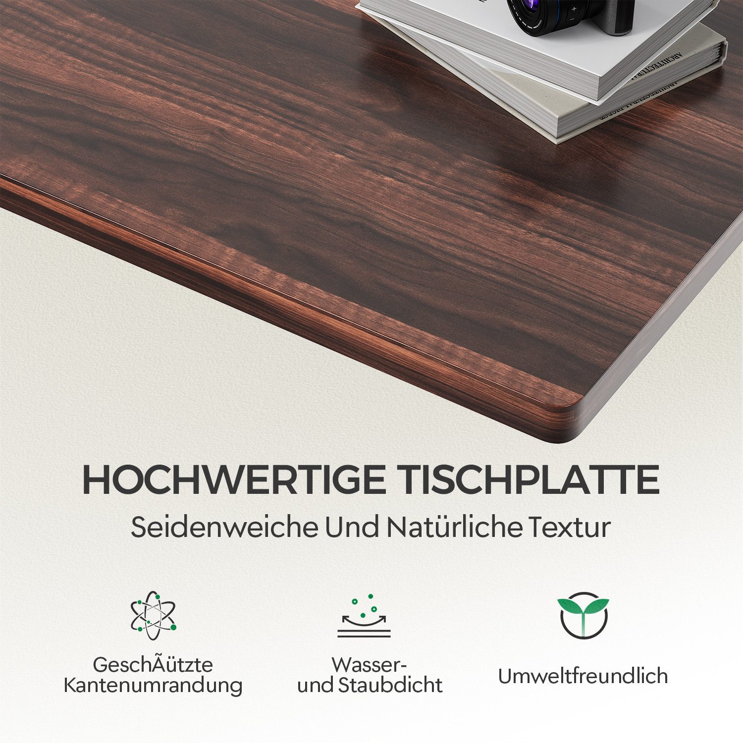 HOMALL Tischplatte 25mm verstärkte einteilige Vollplatte Umweltfreundlich und langlebig