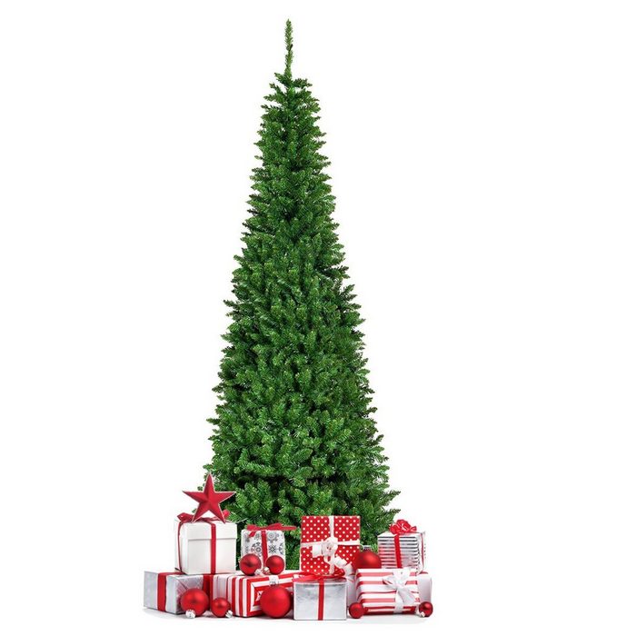 COSTWAY Künstlicher Weihnachtsbaum mit mehrfarbigen LEDs & Metallständer