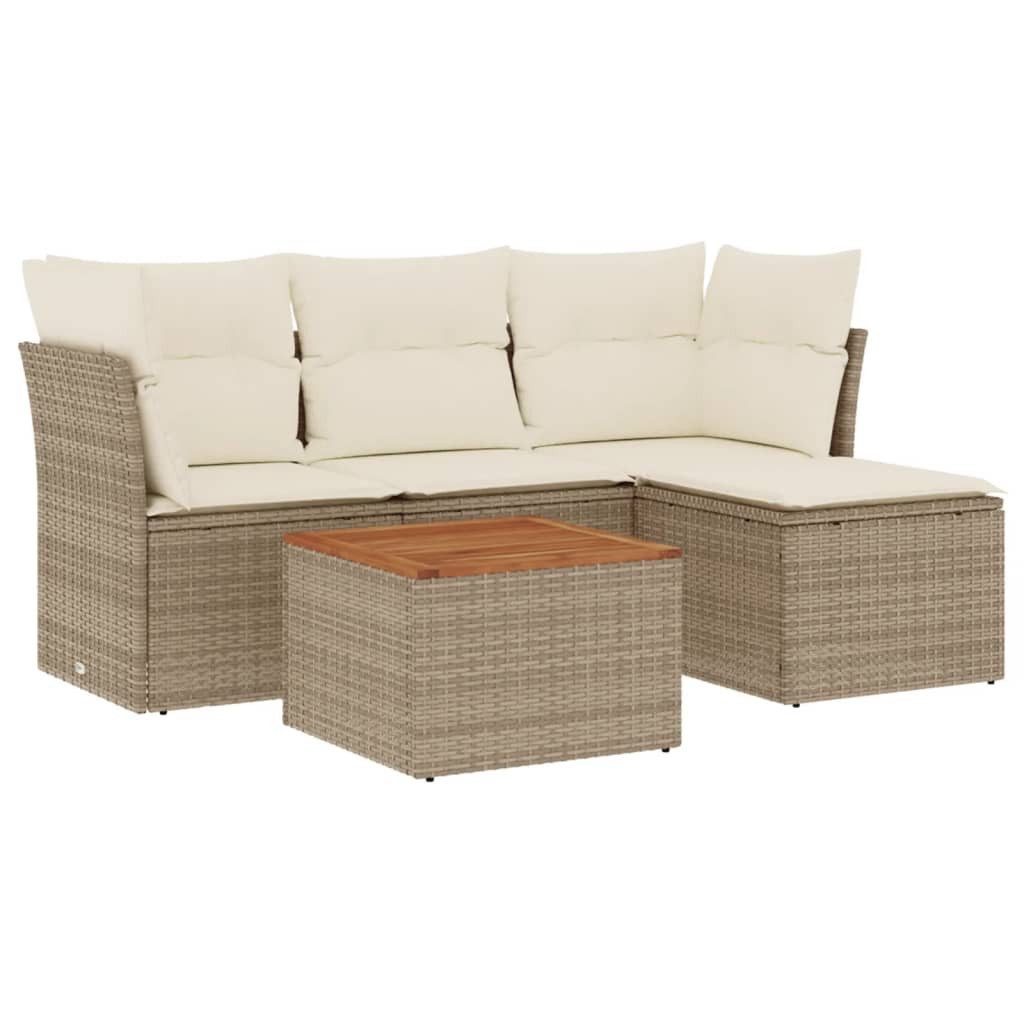 vidaXL Gartenlounge-Set 5-tlg. Garten-Sofagarnitur mit Kissen günstig online kaufen