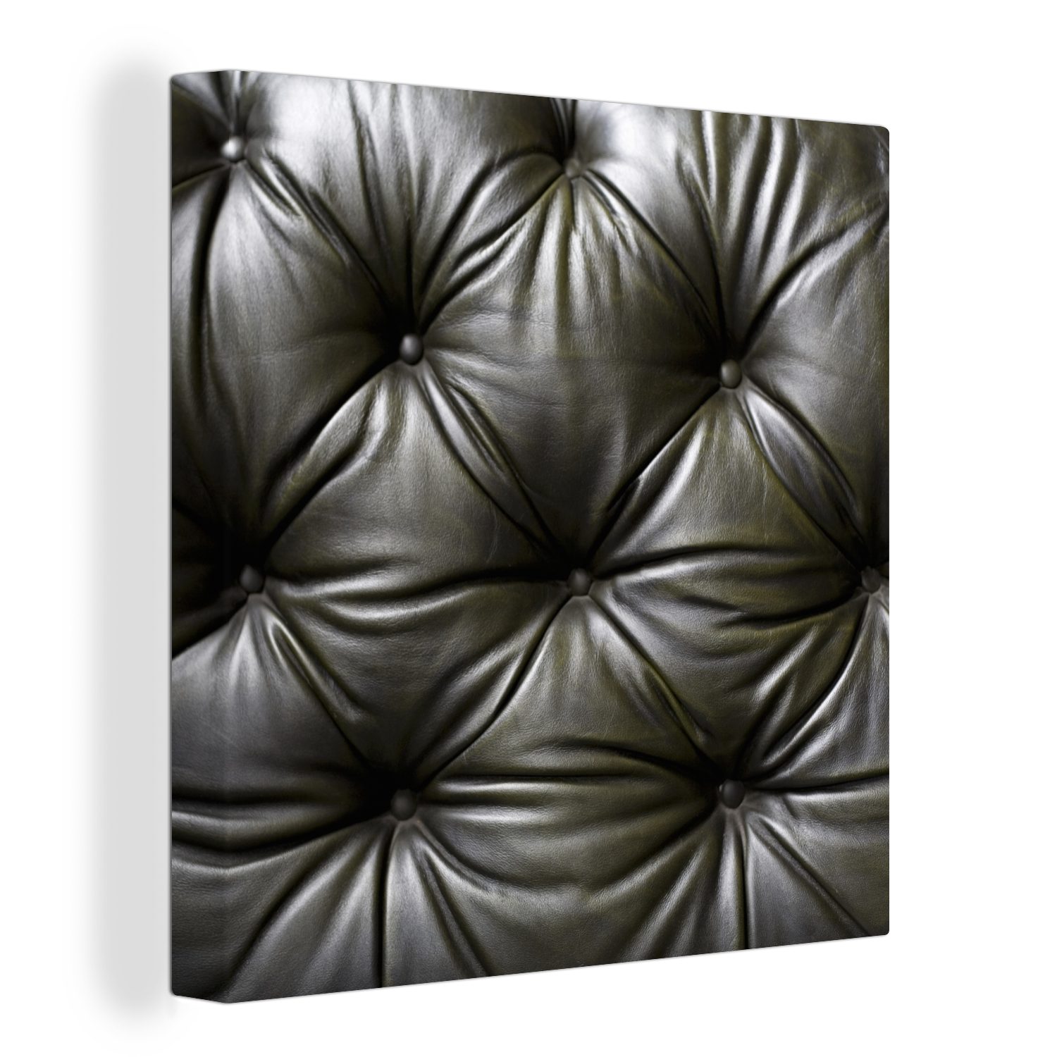 OneMillionCanvasses® Leinwandbild Eine Nahaufnahme eines Ledersofas, (1 St), Leinwand Bilder für Wohnzimmer Schlafzimmer | Leinwandbilder