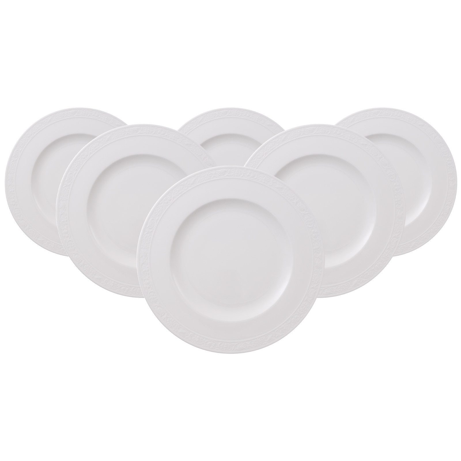 Villeroy & Boch Speiseteller White Pearl Speiseteller ø 27,5 cm 6er Set, (6 St)