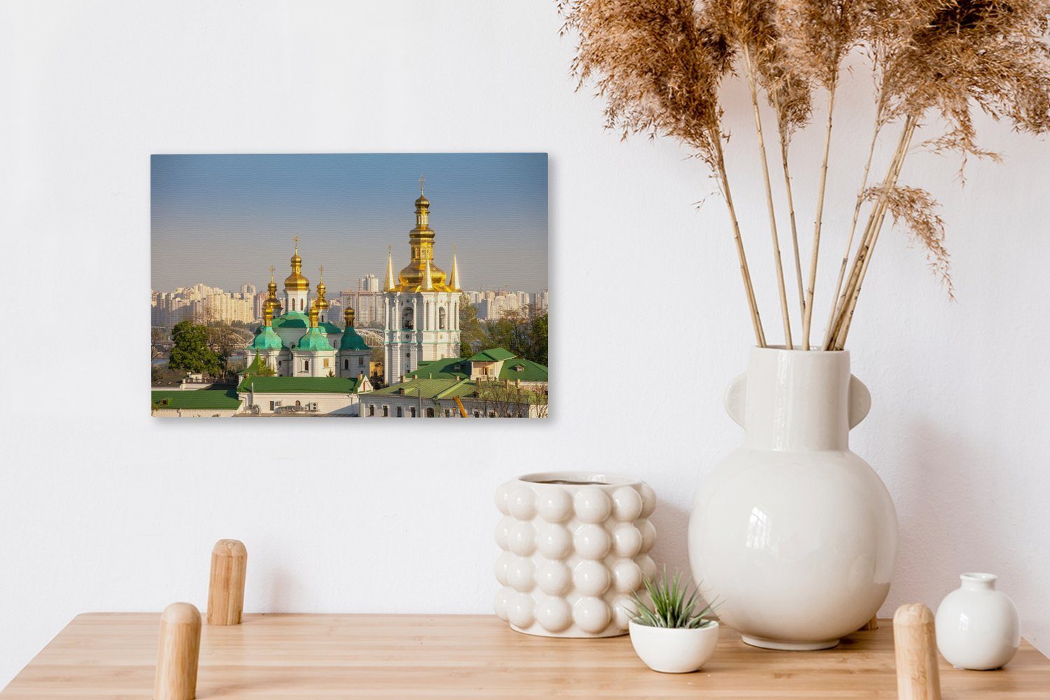 Wandbild OneMillionCanvasses® Leinwandbilder, St), Wanddeko, cm - (1 Kiew - Aufhängefertig, Leinwandbild Ukraine 30x20 Kloster,