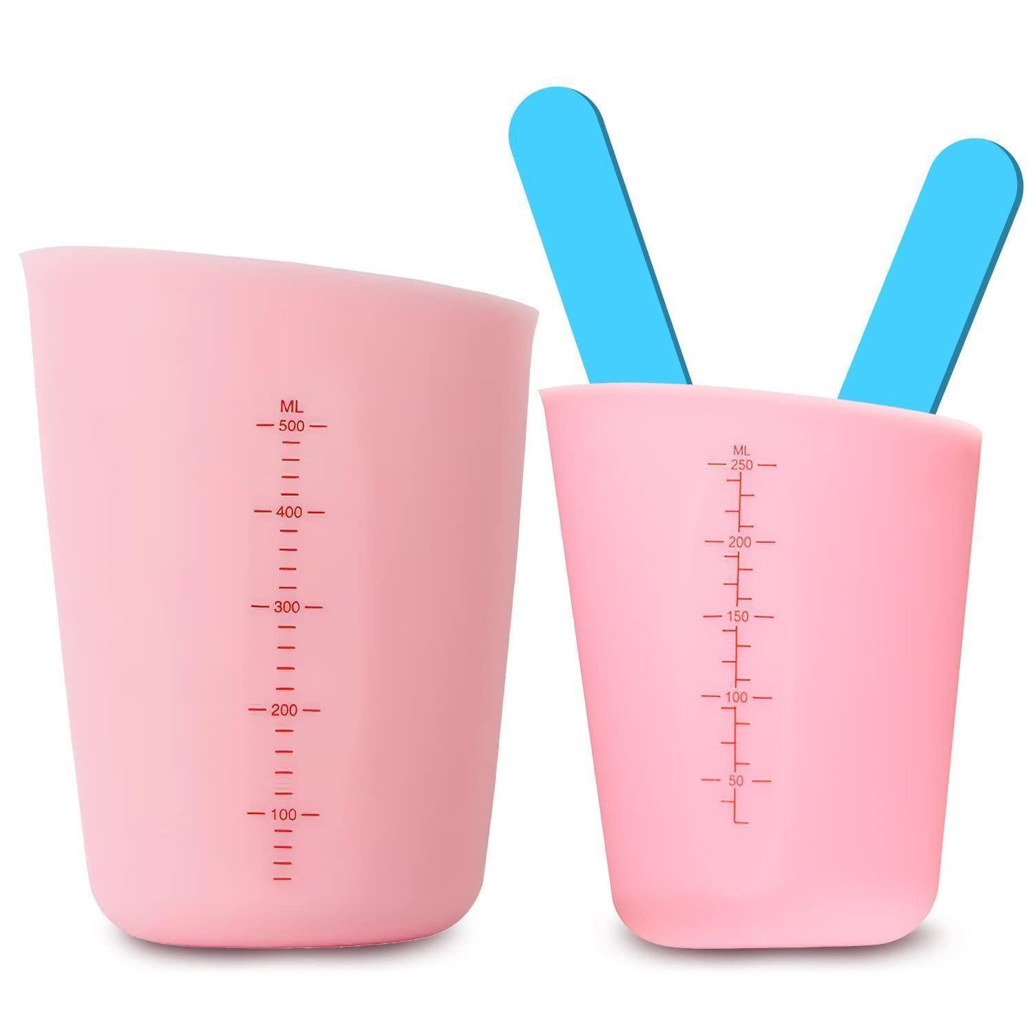 LuxusKollektion Messbecher Silikon Messbecher Set 250/500ml Rosa, Kunststoff, (1-St)
