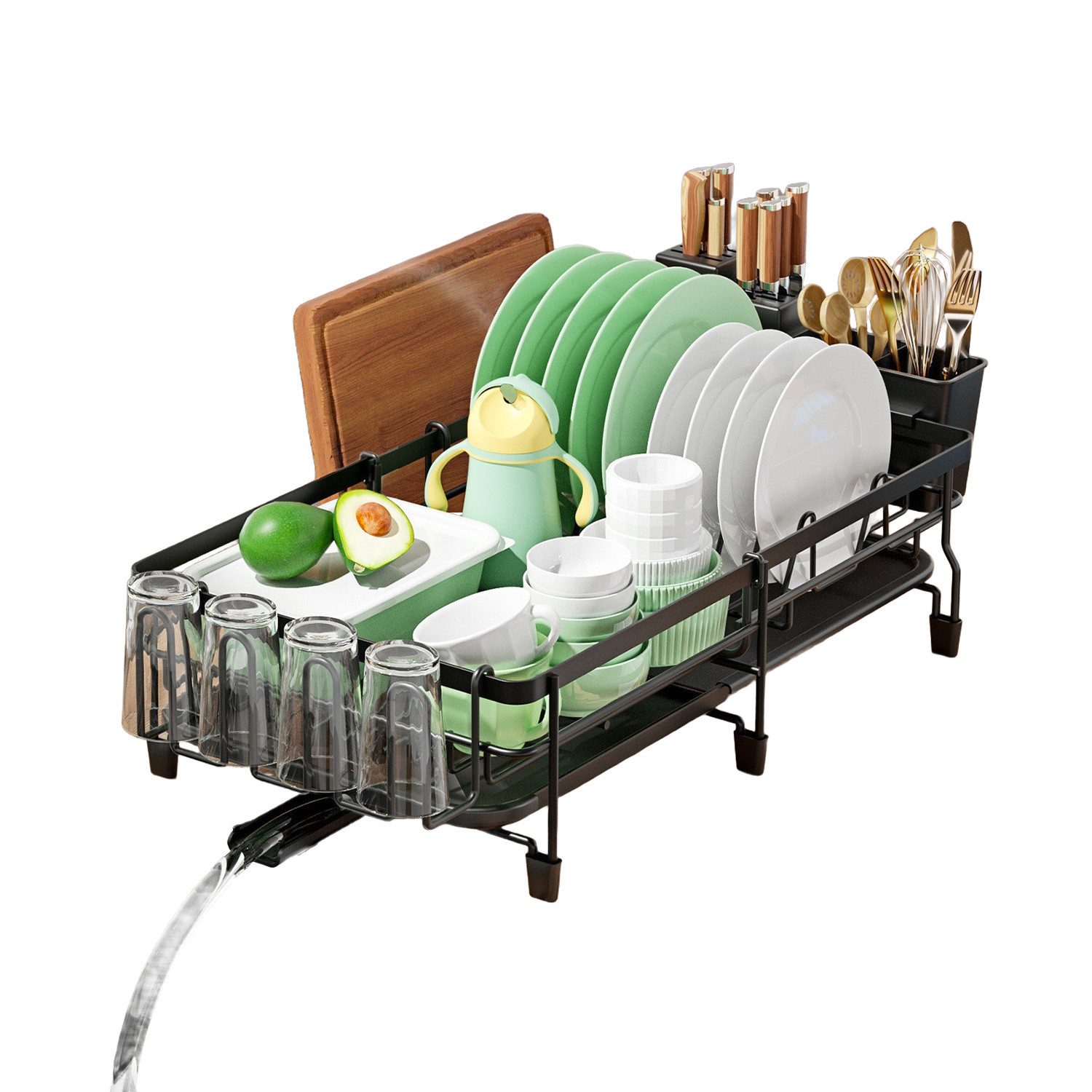 HEYHIPPO Besteckkorb Spülbeckenregal Küchen-Abtropfgestell Geschirrständer günstig online kaufen
