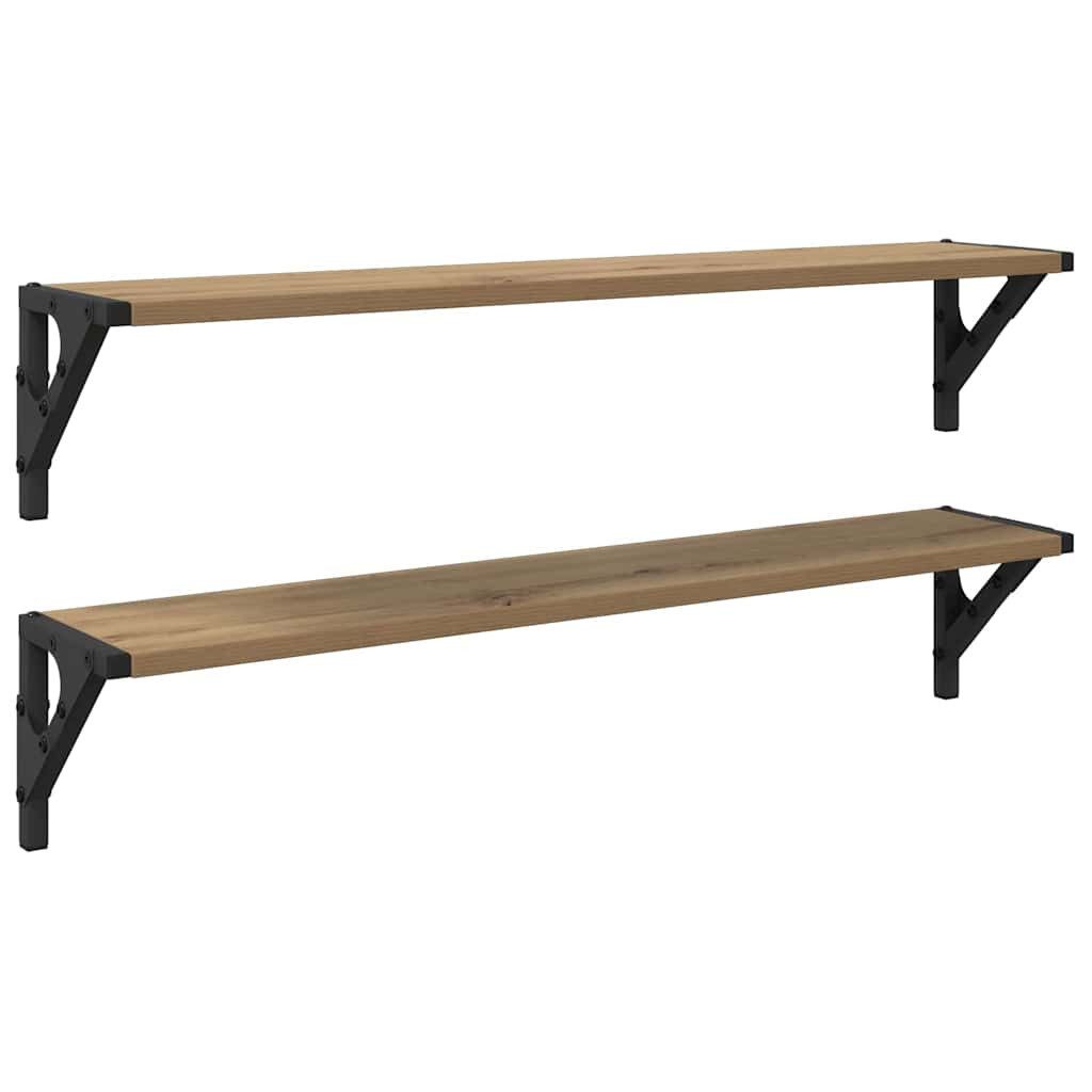vidaXL Regal Wandregale 2 pcs Artisan-Eiche 80 x 15 x 15,5 cm Holzwerkstoff günstig online kaufen