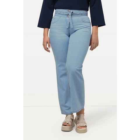 Ulla Popken 5-Pocket-Jeans Jeans Mary ausgestelltes Bein Elastikbund