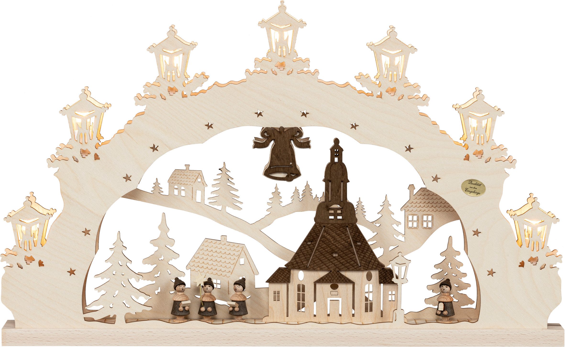 SAICO Original LED Schwibbogen 3D-Lichterbogen, Seiffener Kirche, Premium LED-Beleuchtung, warmweiß, BxHxT: 52x31,5x6 cm