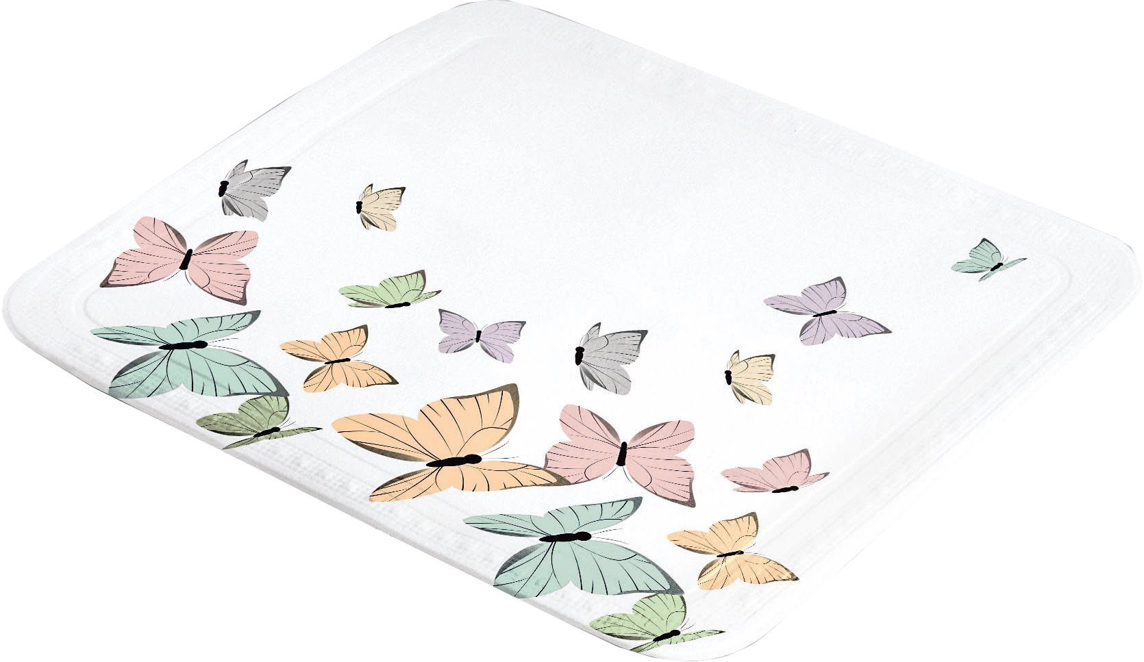 Kleine Wolke Duscheinlage Butterflies, B: 55 cm, L: 55 cm, mit Schmetterlingen, BxH: 55 x 55 cm