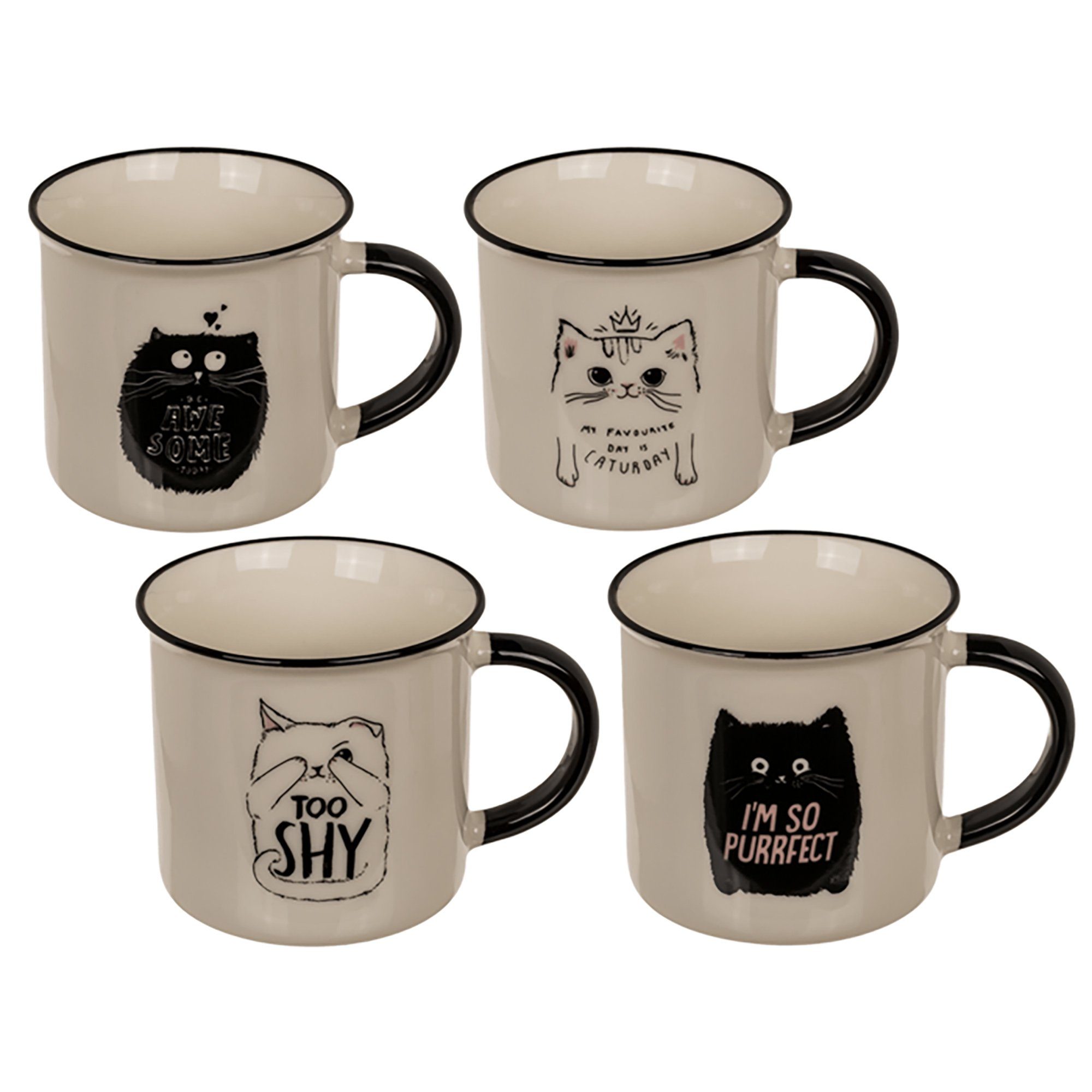 Haus und Deko Geschirr-Set Tasse Becher Funny Kitten Kaffetasse Geschenk 250 ml Katze Teetasse (1-tlg), Keramik