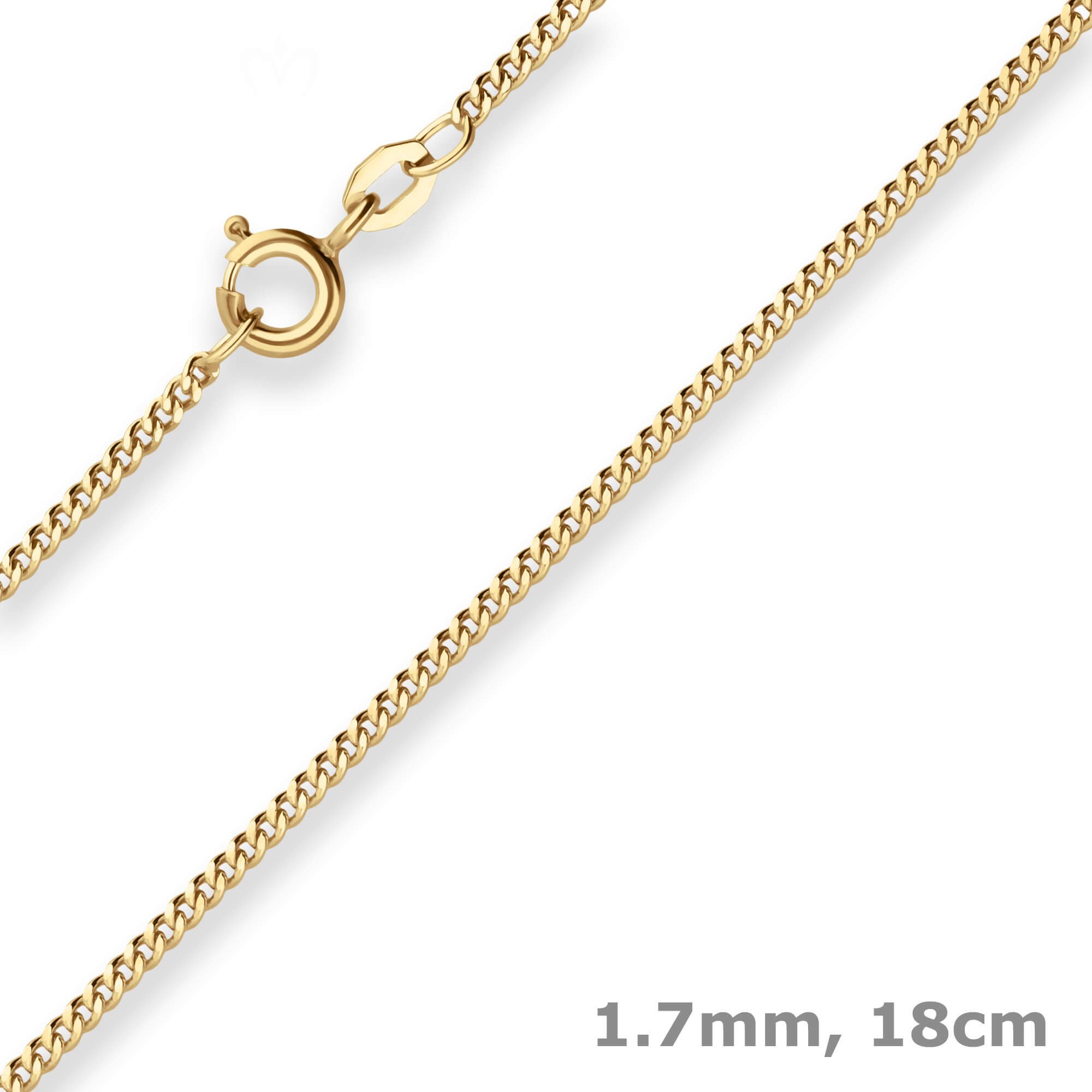 Schmuck Krone Goldarmband 1,7mm Armband Panzerkette aus 585 Gelbgold 18cm, Gold 585