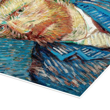 Posterlounge Poster Vincent van Gogh, Selbstportrait mit grauem Filzhut, Wohnzimmer Malerei