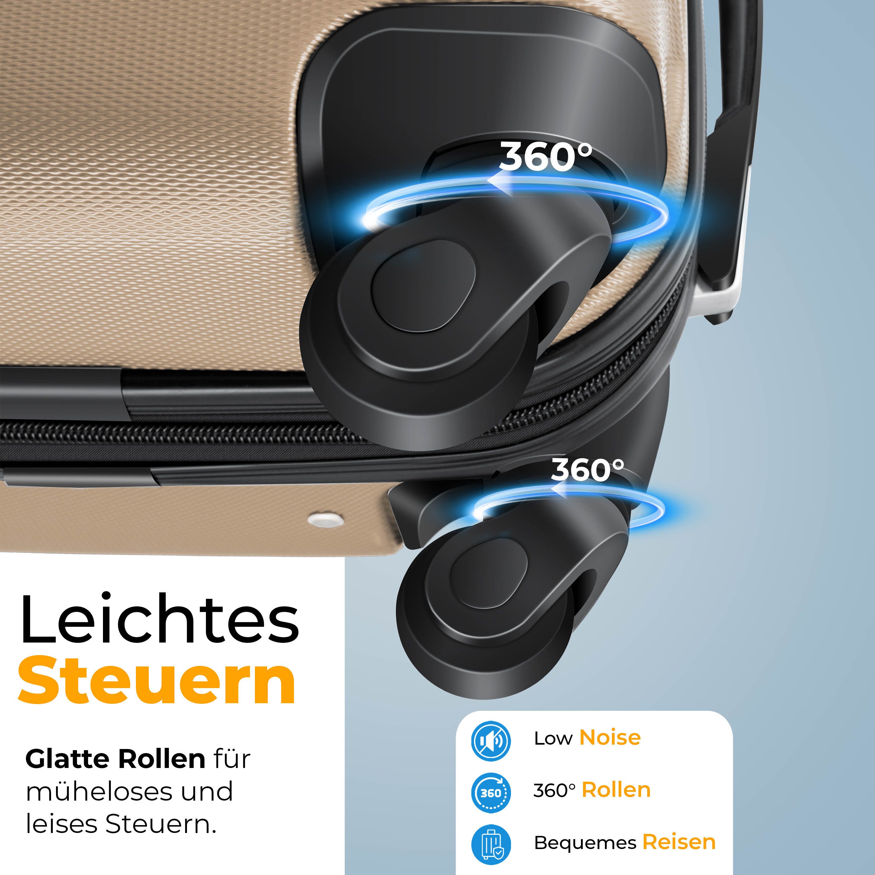 KESSER Kofferset, 4 Rollen, (3 tlg), 3tlg. Hartschalenkofferset Hartschalenkoffer Reisekoffer Set