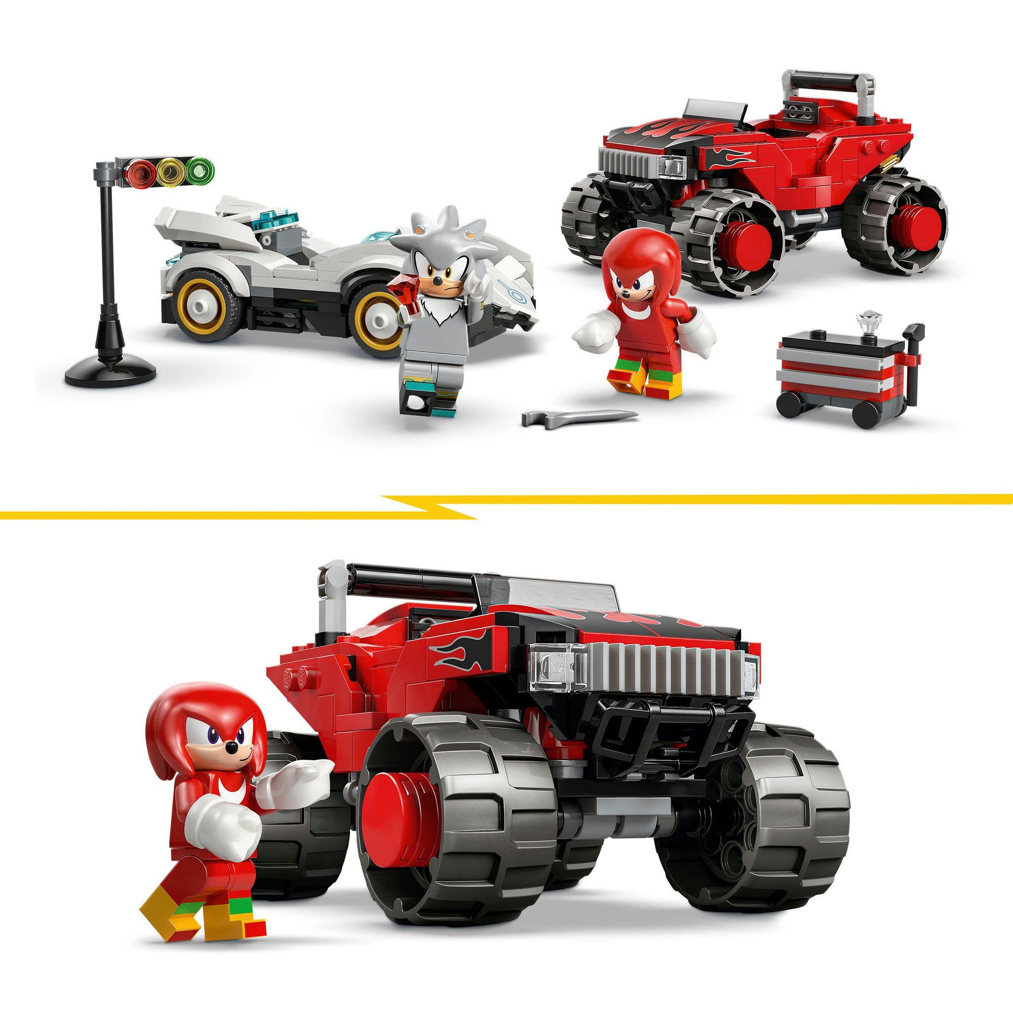 LEGO® Silvers Auto vs. Knuckles' Monstertruck (77118), LEGO Sonic Konstruktionsspielsteine, (378 St) – Bild 4 von 5