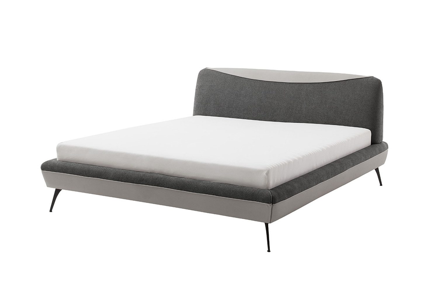 freiraum Polsterbett Pangani, 180x200 cm in Graphite / Hellgrau - Stellmaß 200x98x232 (BxHxT)