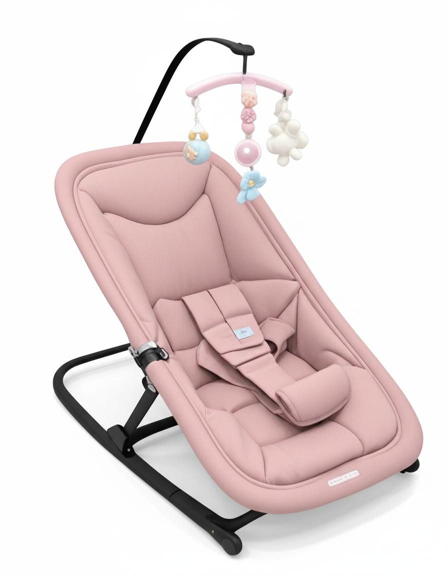 GarveeMore Babywippe 2 in 1 faltbar,3-fach verstellbar,kein Aufbau erforderlich, tragbar, leicht, leise, geeignet für Neugeborene