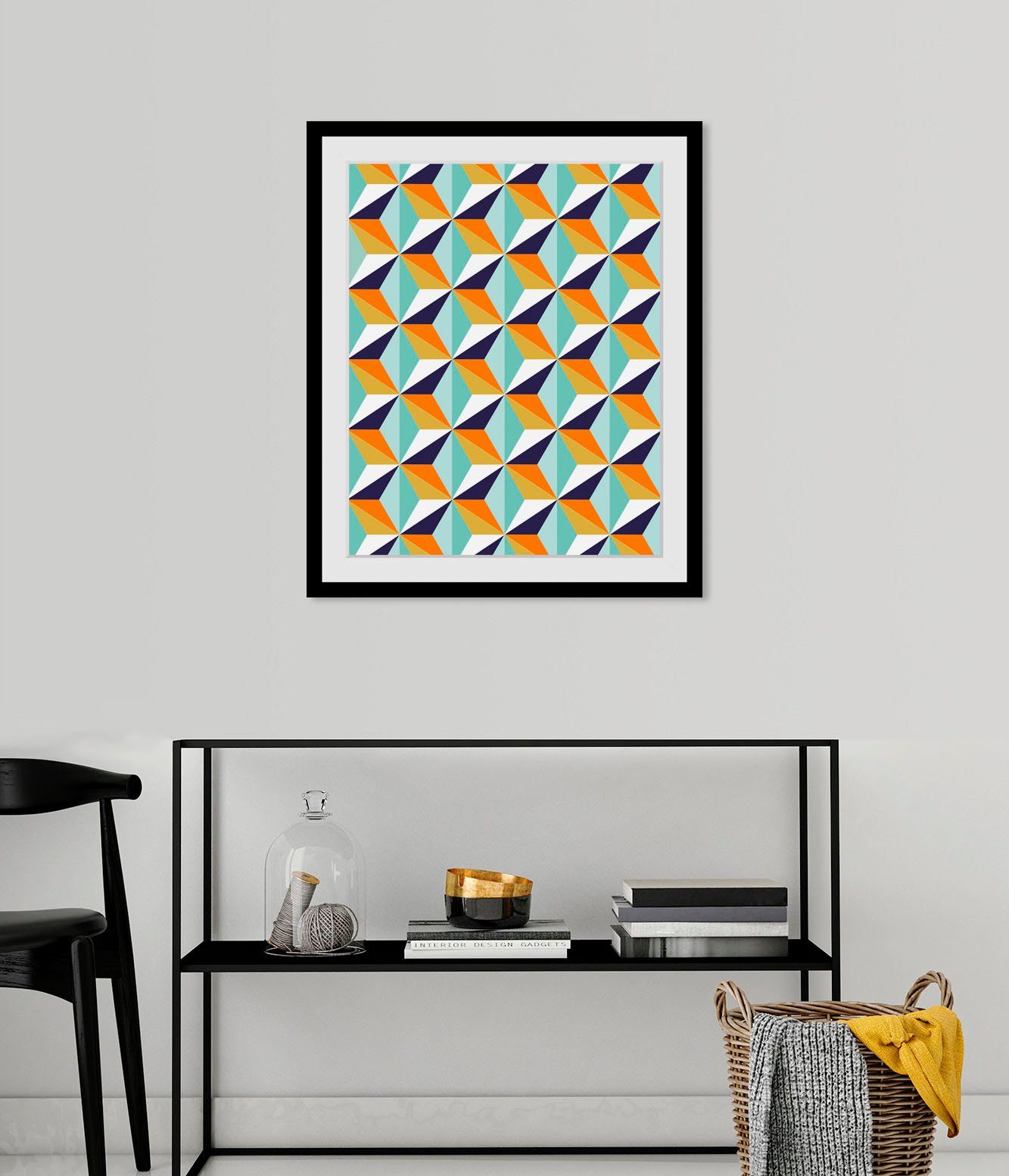 queence Bild Houston, Abstrakt, Figuren, Kunst (1 St), HD Premium Poster-Druck inkl. Holzrahmen