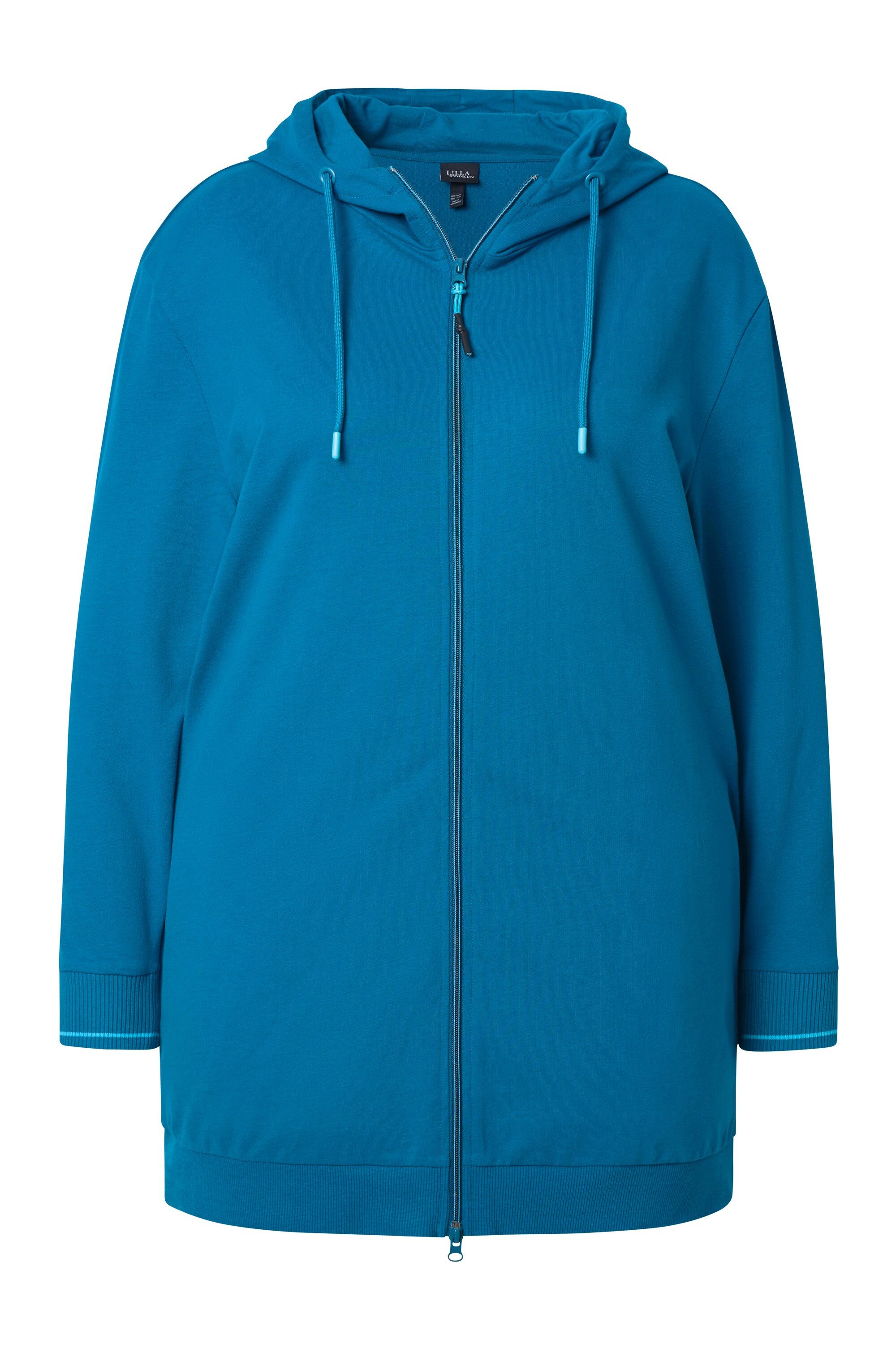 Ulla Popken Sweatjacke Sweatjacke Zierpaspel Oversized Kapuze günstig online kaufen