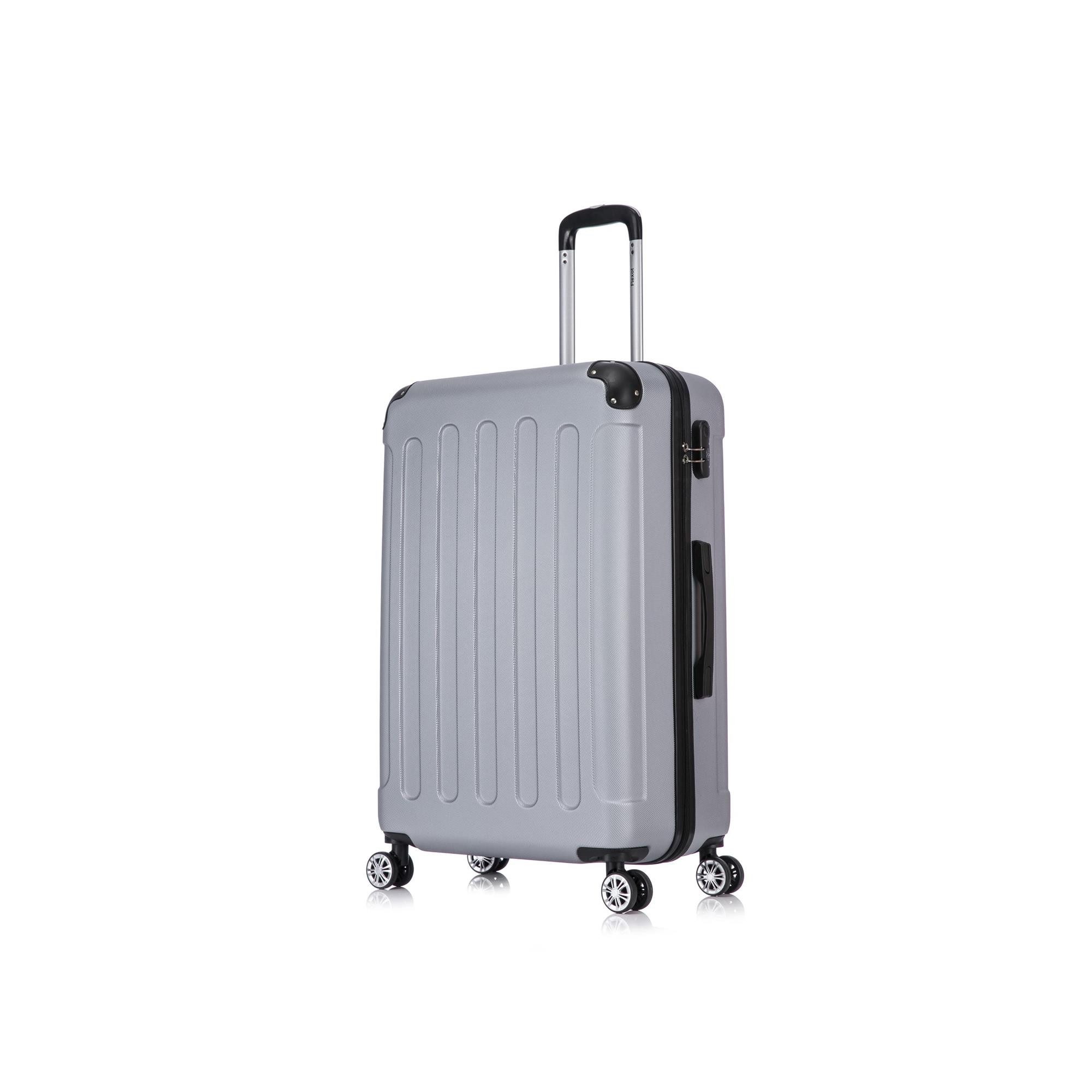 Flexot Hartschalen-Trolley F-2045 Kofferset, 360° Rollen, robuster Reisekoffer, Bordcase, 4 Rollen, Robuster und moderner Koffer mit vier 360° Rollen und Zahlenschloss