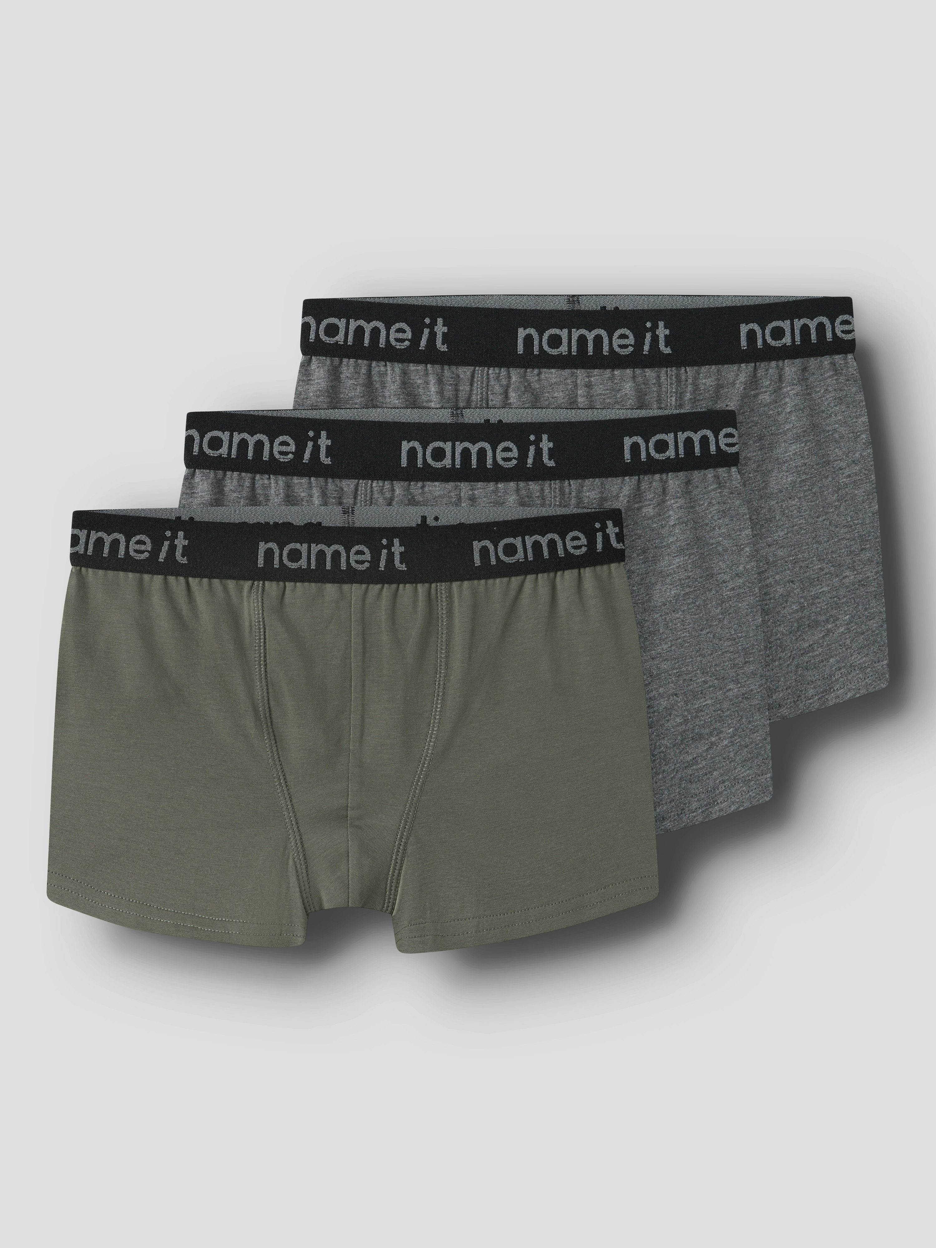 Name It Trunk NKMBOXER 3P (Packung, 3-St) eng, Jersey, Logoschriftzug, angesetztes Bündchen