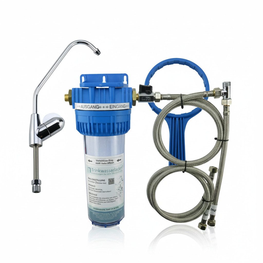 Trinkwasserladen Wasserhahn-Wasserfilter, Wasserfiltergehäuse Untertisch mit Wasserhahn für Filter