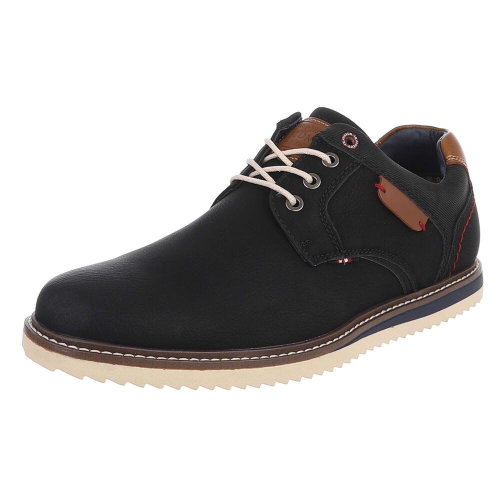 Coolwalk Herrenschnürschuh Casual mit Profilsohle Schnürschuh (91977327) Flach Schnürer in Schwarz