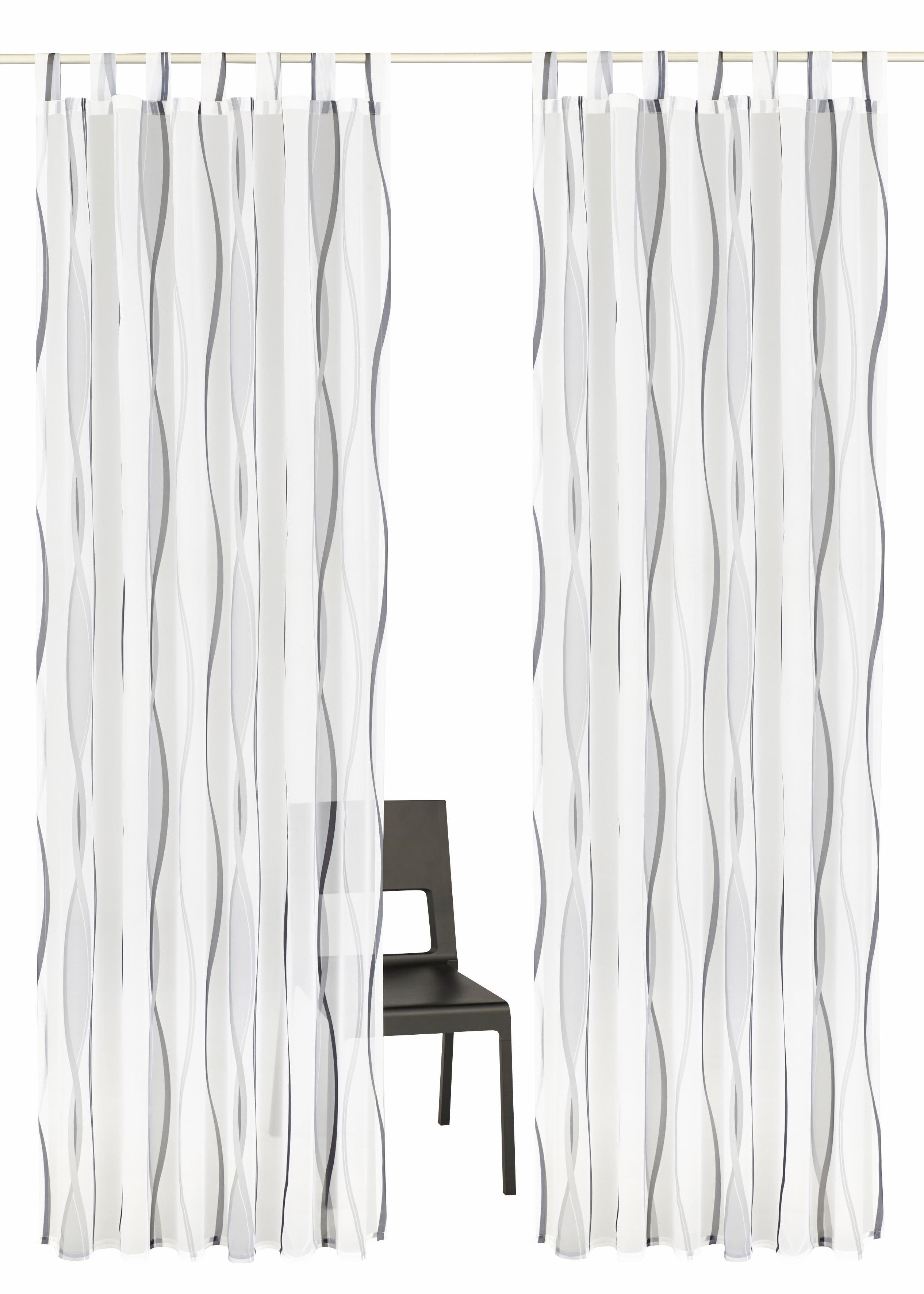 OTTO home Gardine DIMONA (2 St), Schlaufen, transparent, Voile, 2-er Set, Voile, Polyester, Wellen