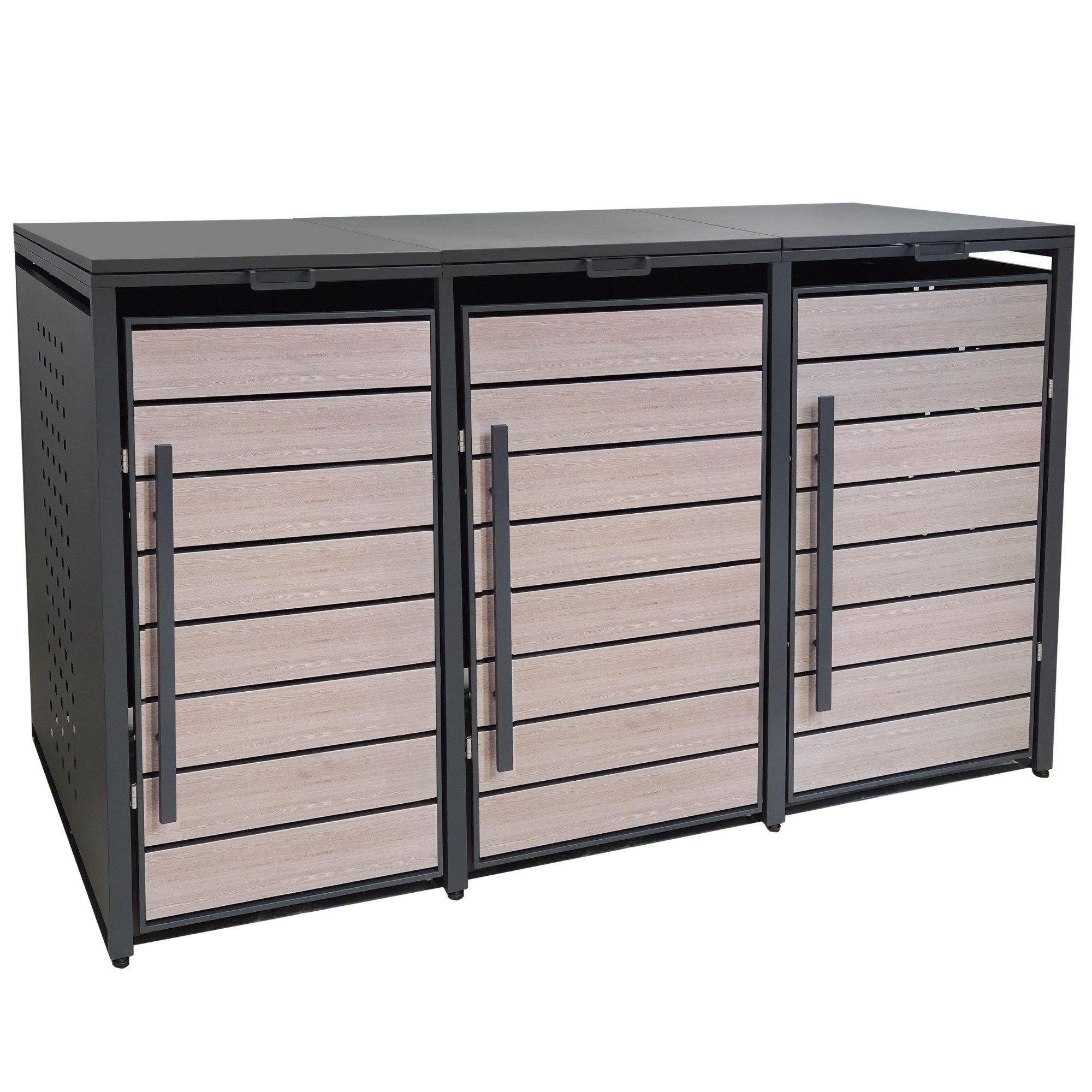 osoltus Gerätehaus Metall Mülltonnenbox 3er Mülltonnenverkleidung B.196 x H günstig online kaufen
