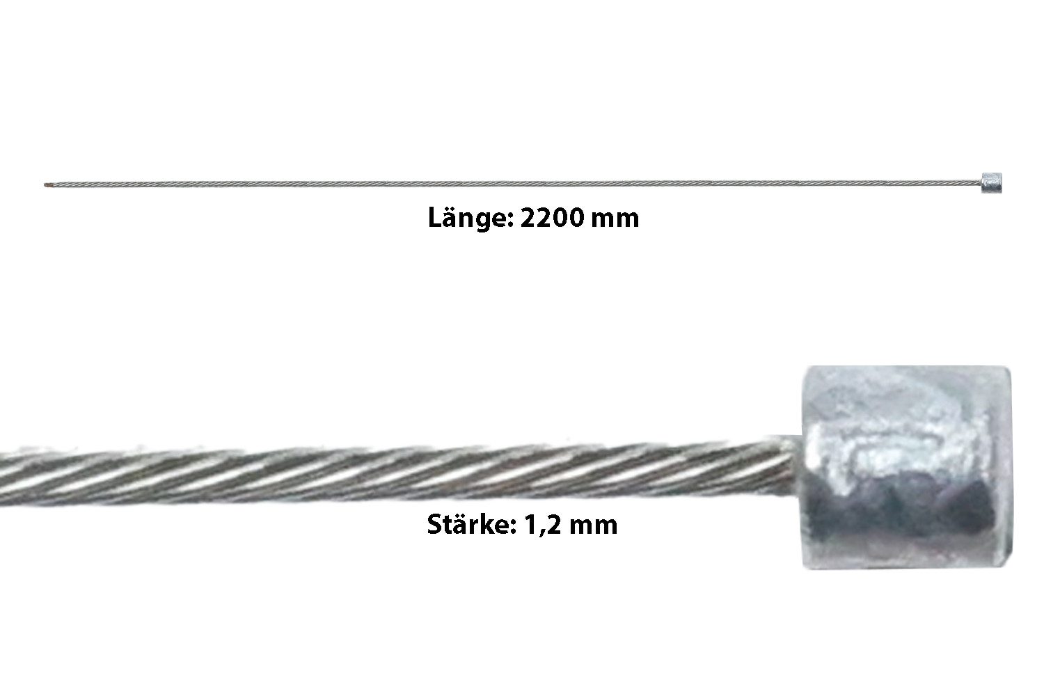 Schaltzug Fahrrad Schaltzug 2200mm lang NIROSTA Bowdenzug Seilzug Schaltung