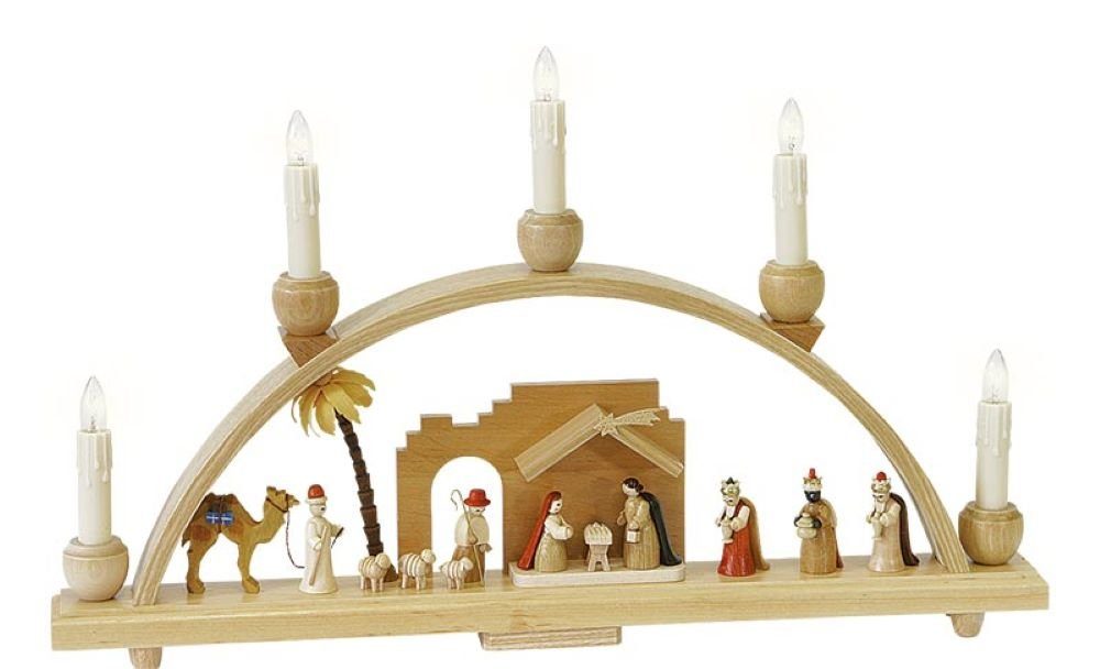 Richard Glaesser Schwibbogen Schwibbogen Heilige Familie, (Höhe 28 cm / Breite 48 cm), Handwerkskunst aus dem Erzgebirge