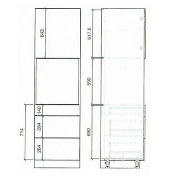 Feldmann-Wohnen Backofenumbauschrank Platinium (1-St) 60cm Front- & Korpusfarbe wählbar 1-türig 3 Schubladen