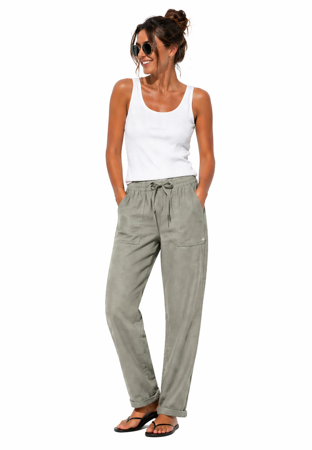 Eight2Nine Chinos Eight2nine Damen Leinen Hose Leinenhose Regular Freizeithose Sommer