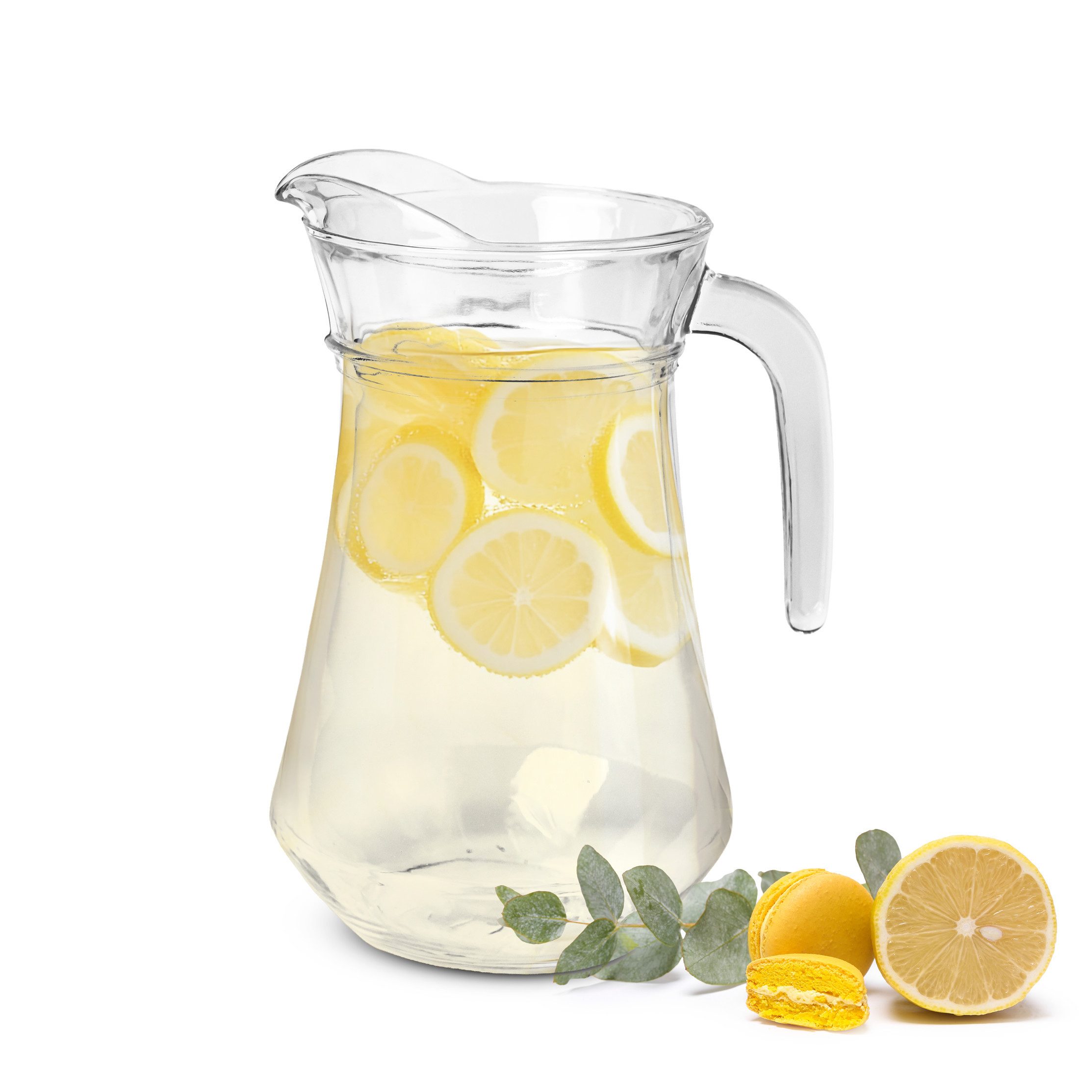 Sendez Wasserkaraffe Glaskrug mit Henkel 1 L Wasserkrug Glaskaraffe Karaffe Krug Saftkrug